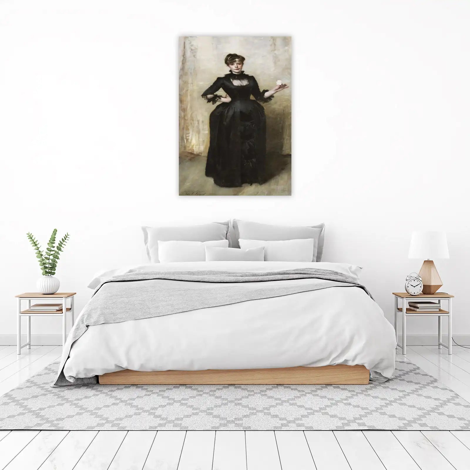 Elegant Woman in Black Gown Wall Art