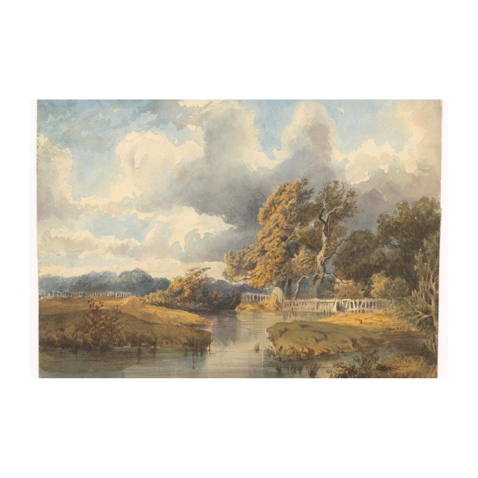 Serene Landscape River & Trees Wall Art