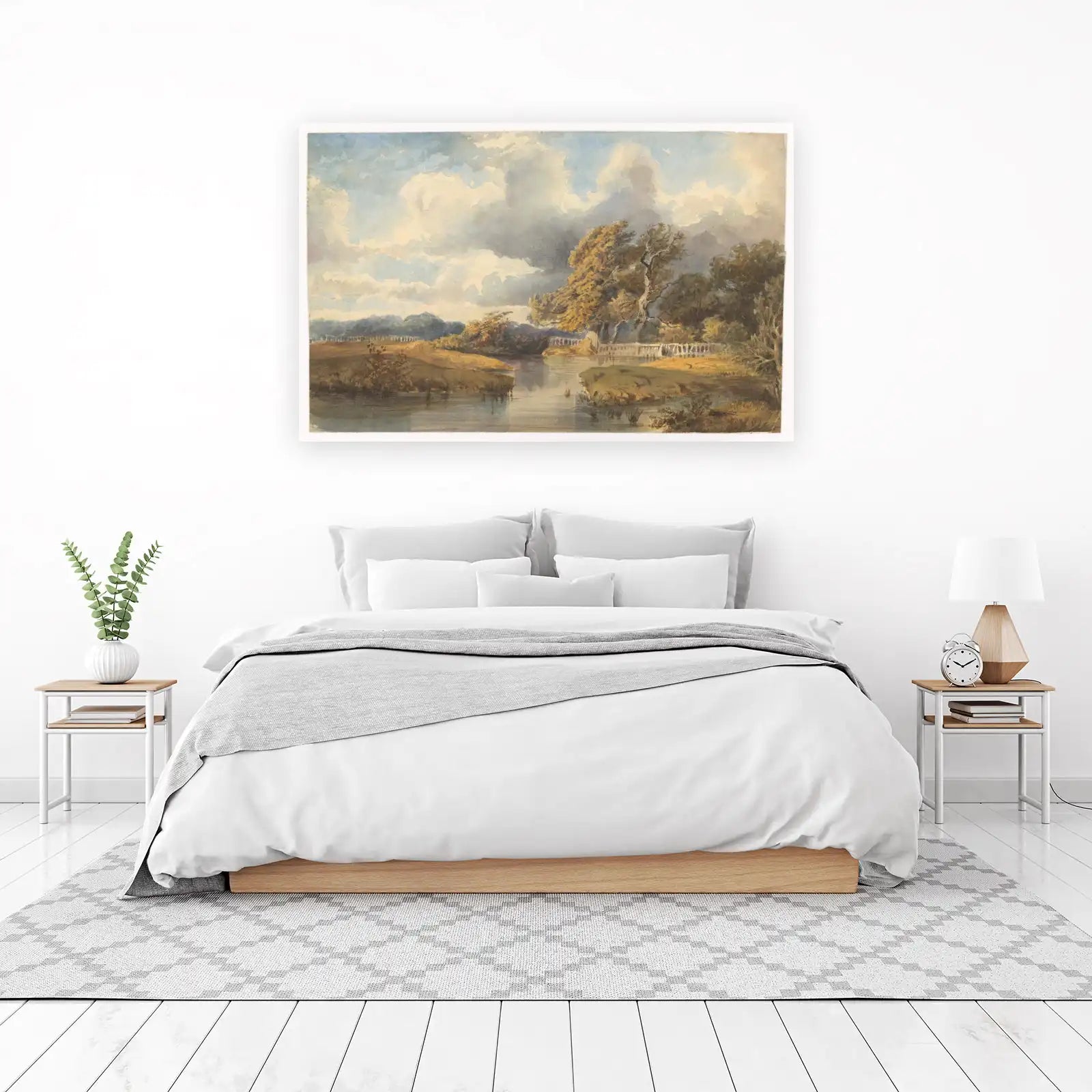 Serene Landscape River & Trees Wall Art