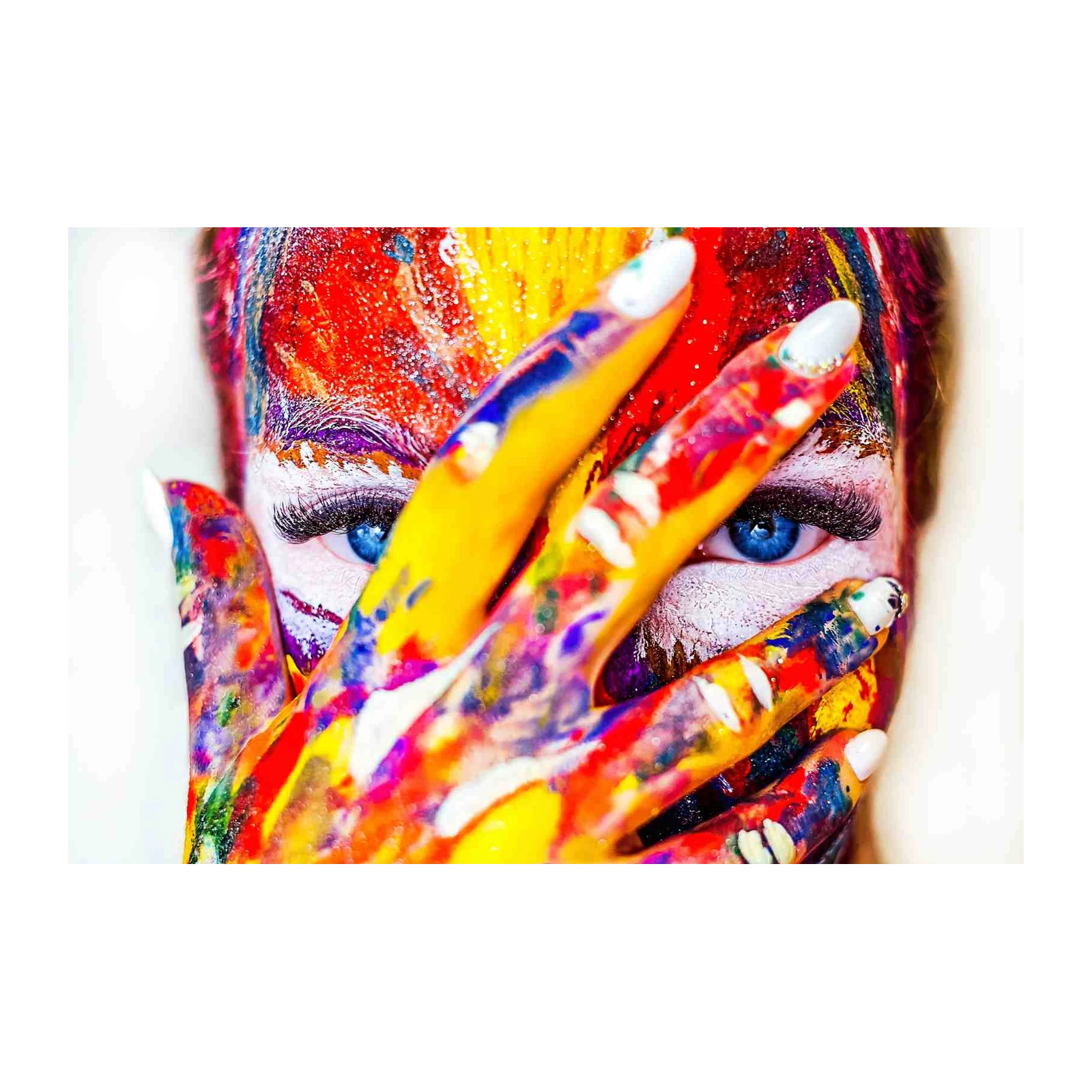 Vibrant Splash Abstract Face Wall Art