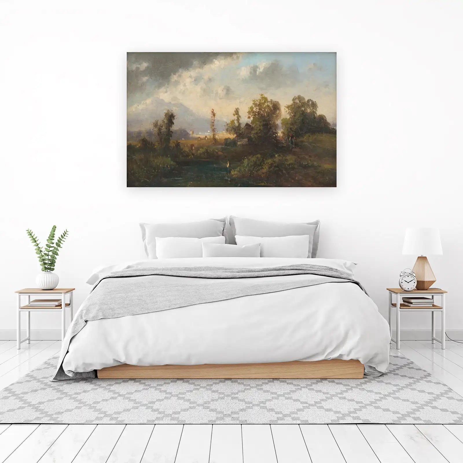 Vintage Landscape Fishing Wall Art