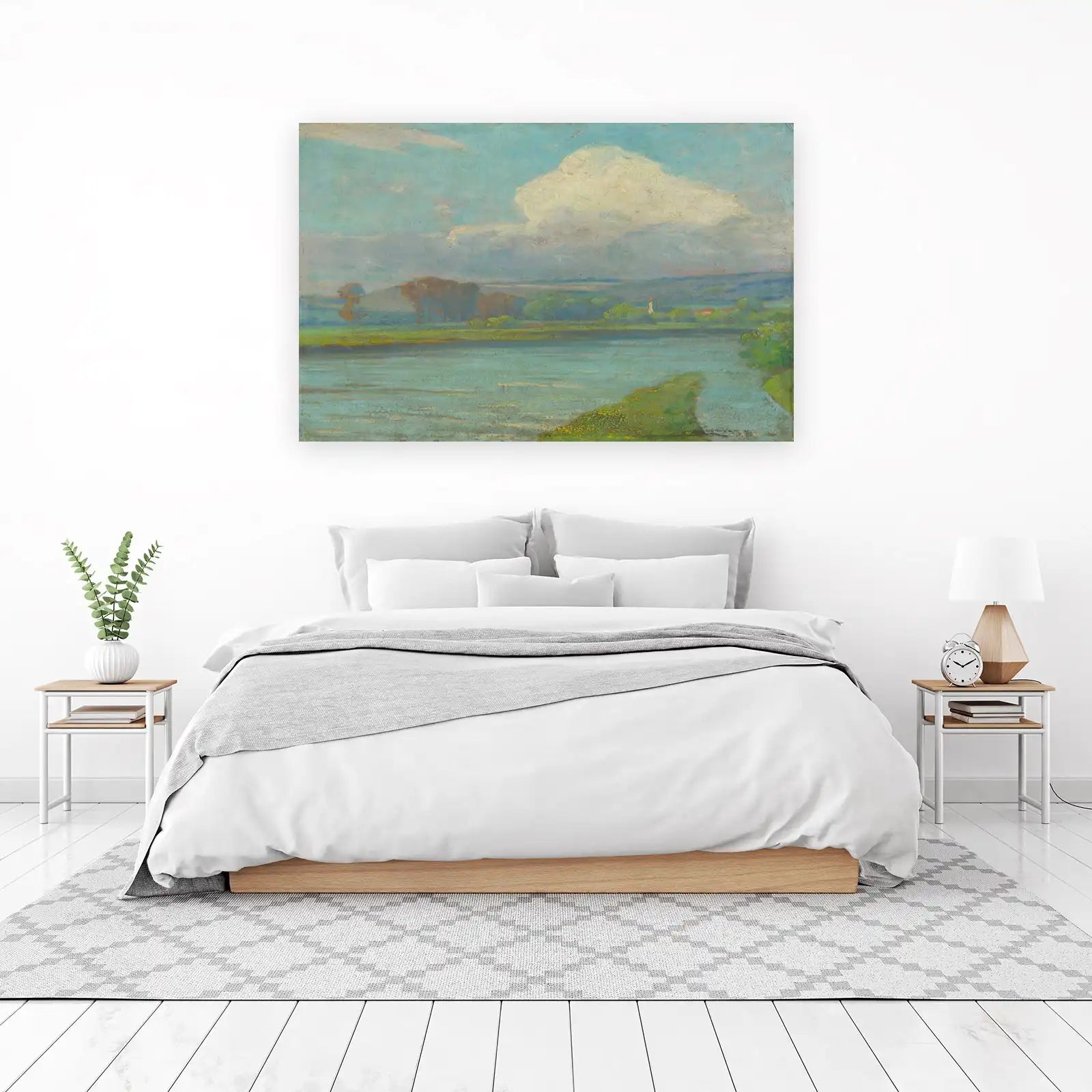 Serene River Landscape Impressionist Wall Art