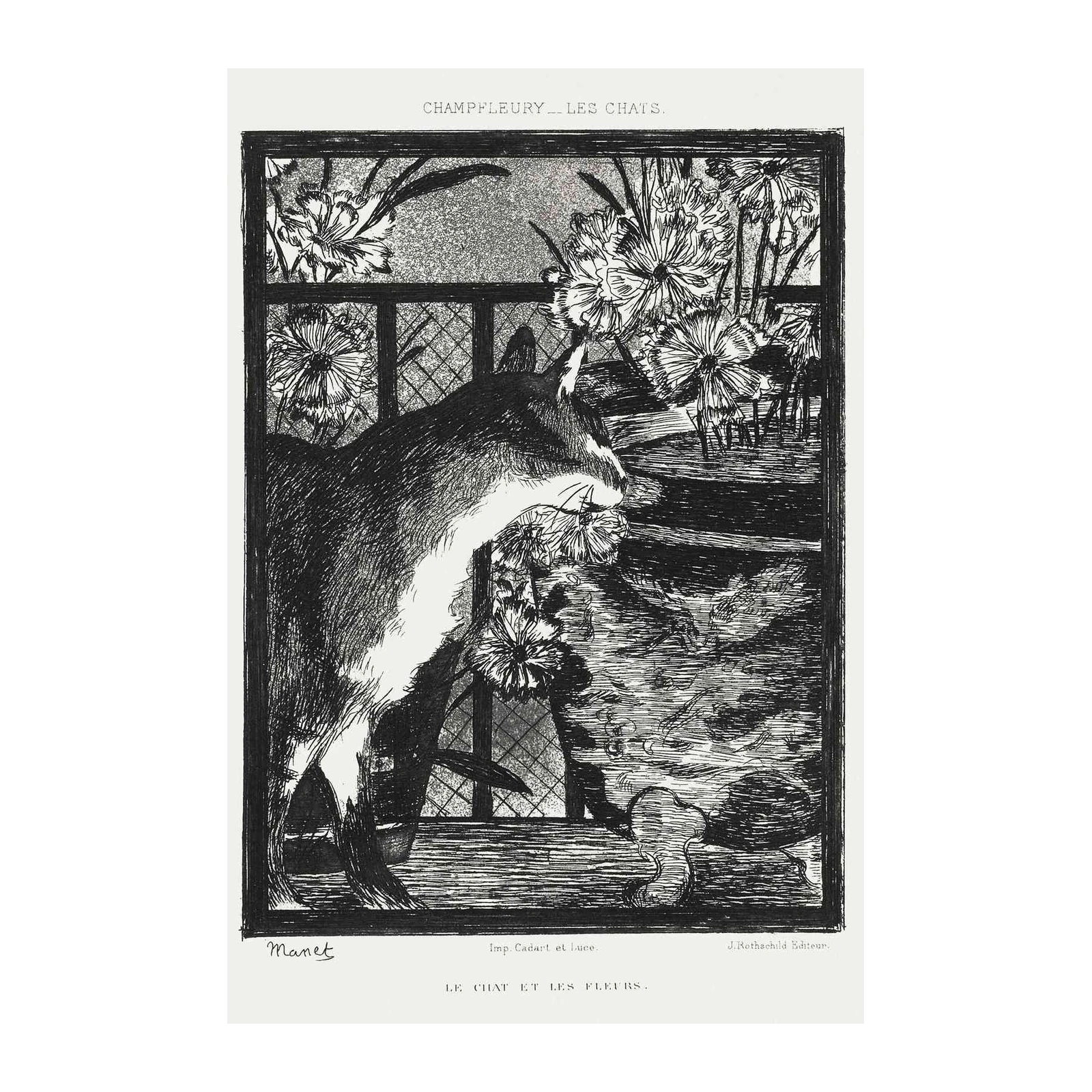 Manet's Le Chat et les Fleurs Wall Art