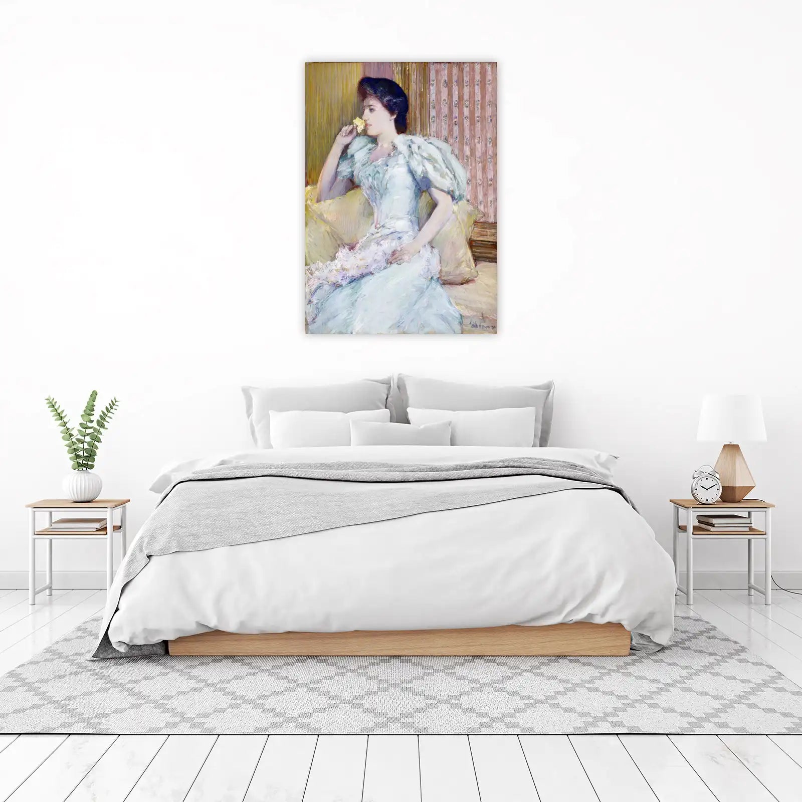 Elegant Woman with Flower Impressionist Wall Art