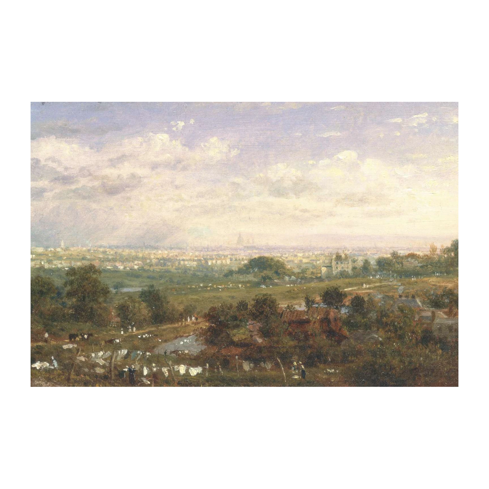 Panoramic Cityscape Pastoral Wall Art