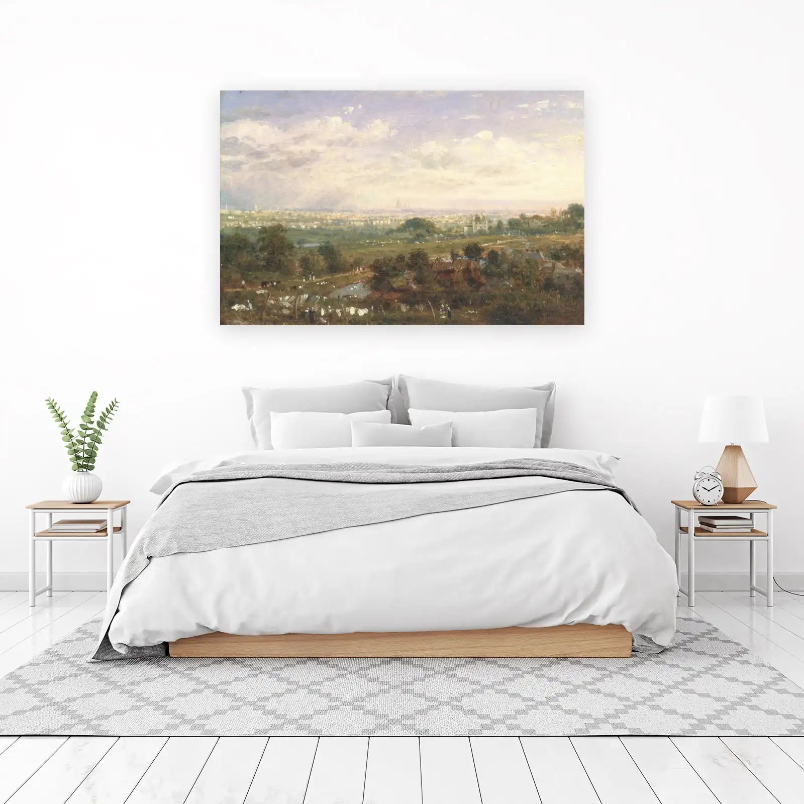 Panoramic Cityscape Pastoral Wall Art