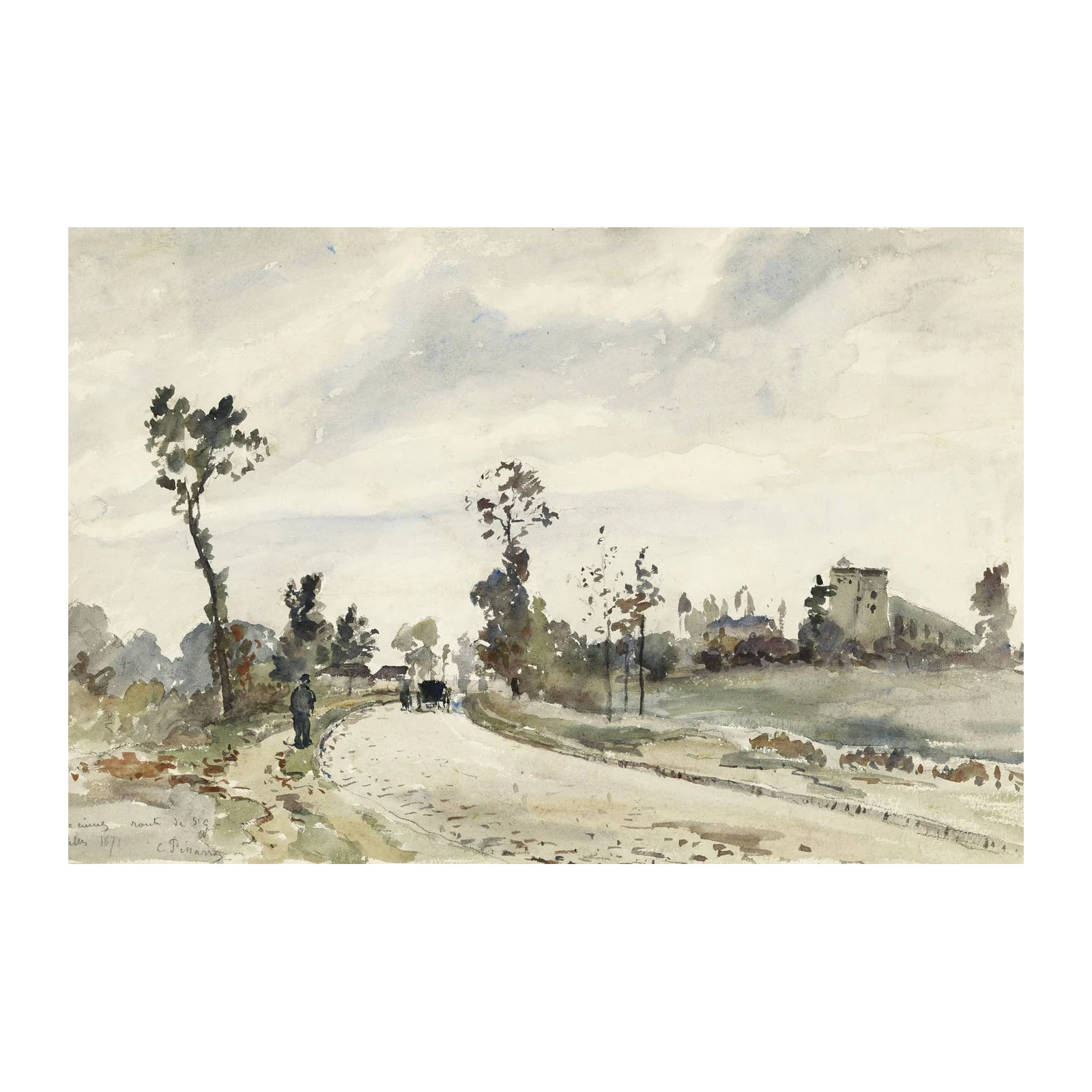 Vintage Country Road Landscape Wall Art