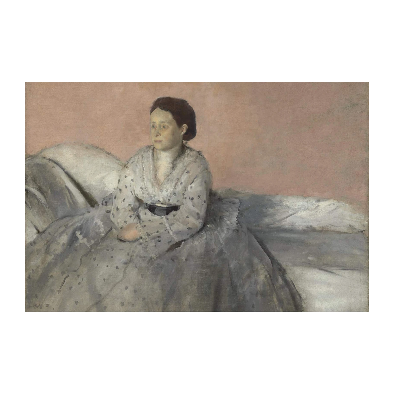 Elegant Woman Pink Background Wall Art