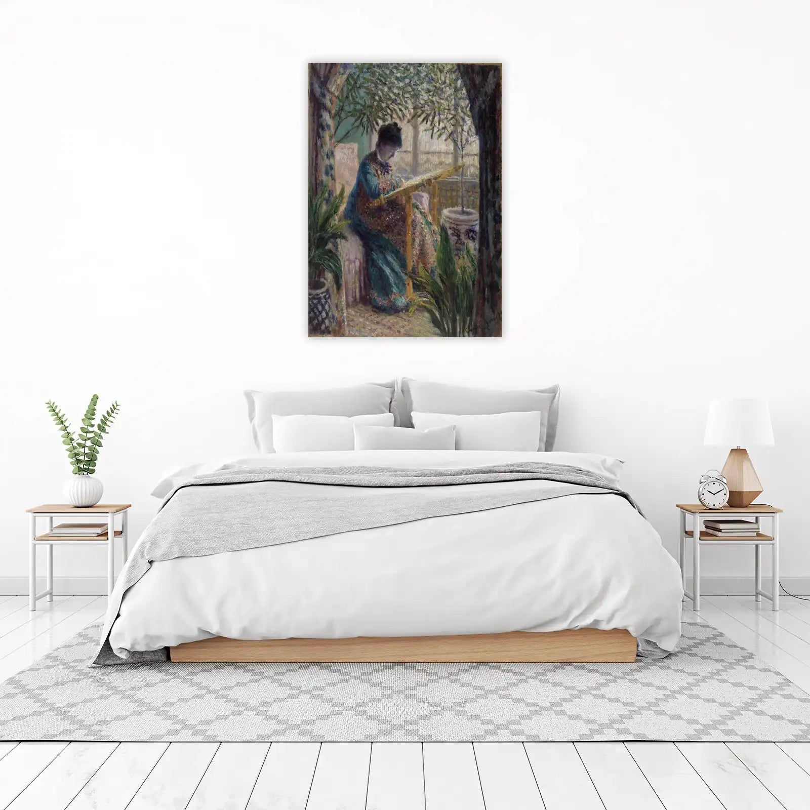 Impressionist Woman at Embroidery Wall Art