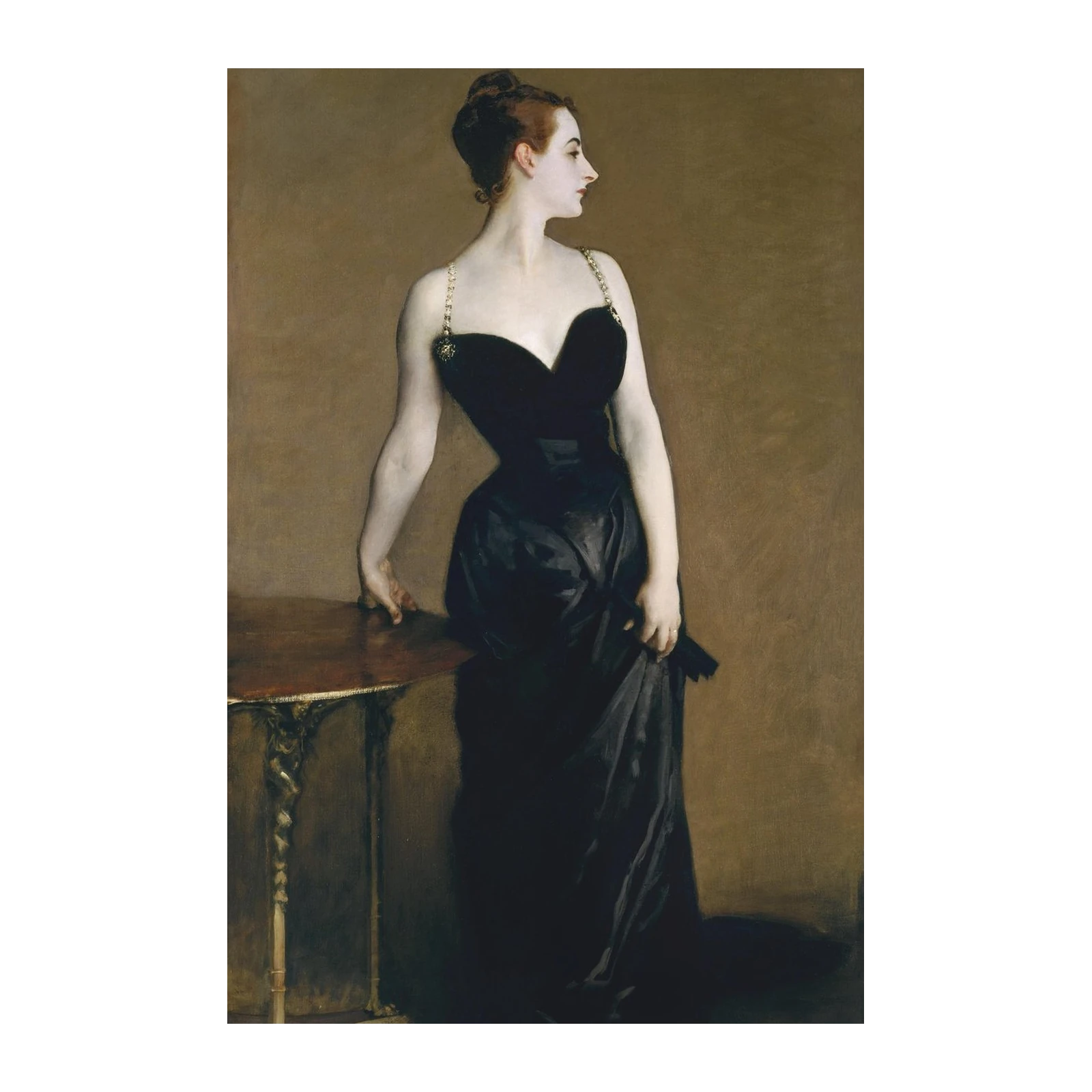 Elegant Woman in Black Dress Wall Art