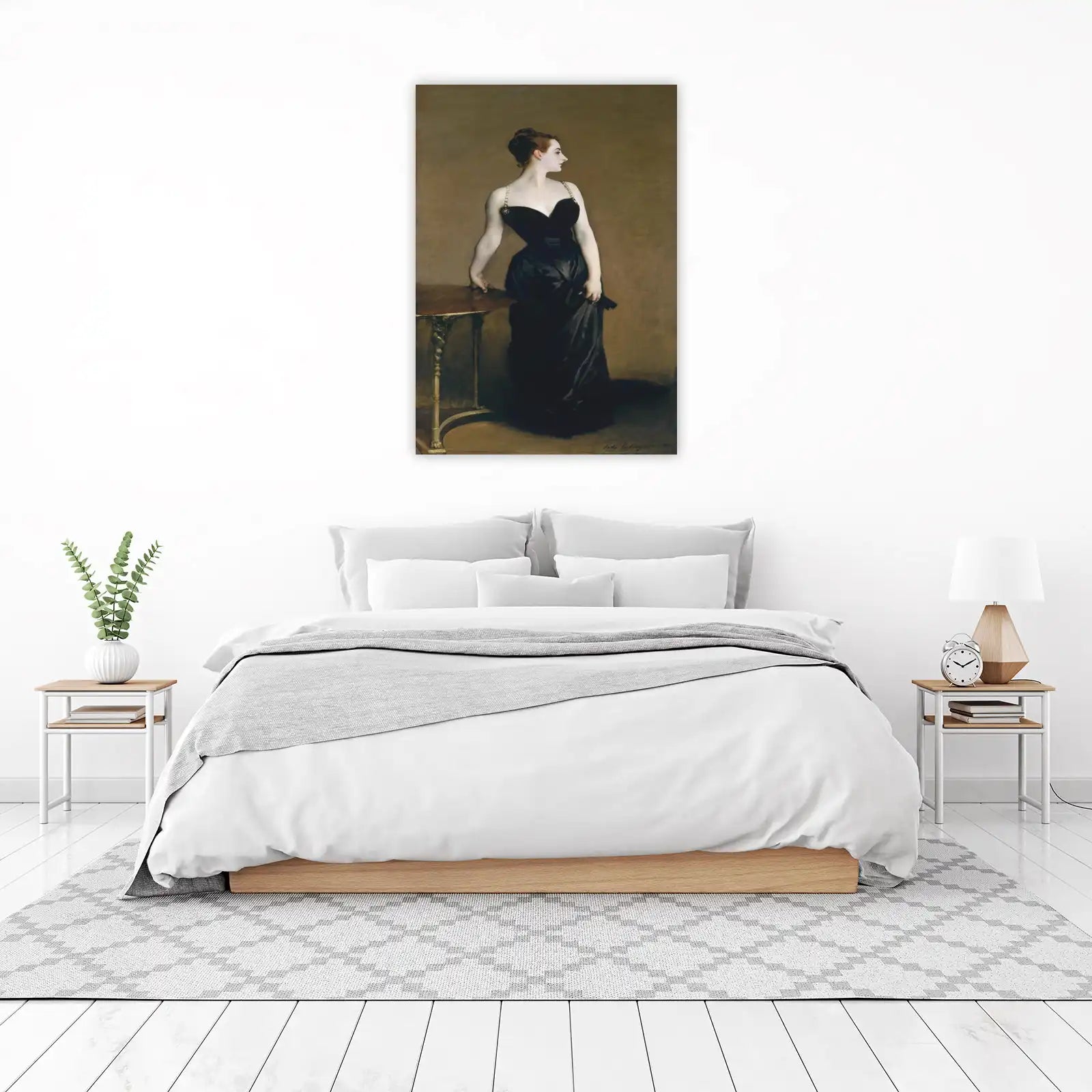 Elegant Woman in Black Dress Wall Art