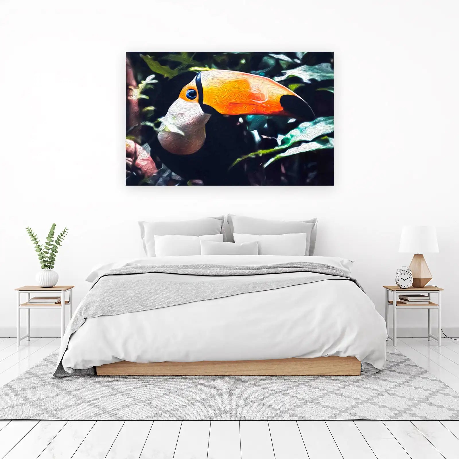 Vibrant Toucan Jungle Scene Wall Art
