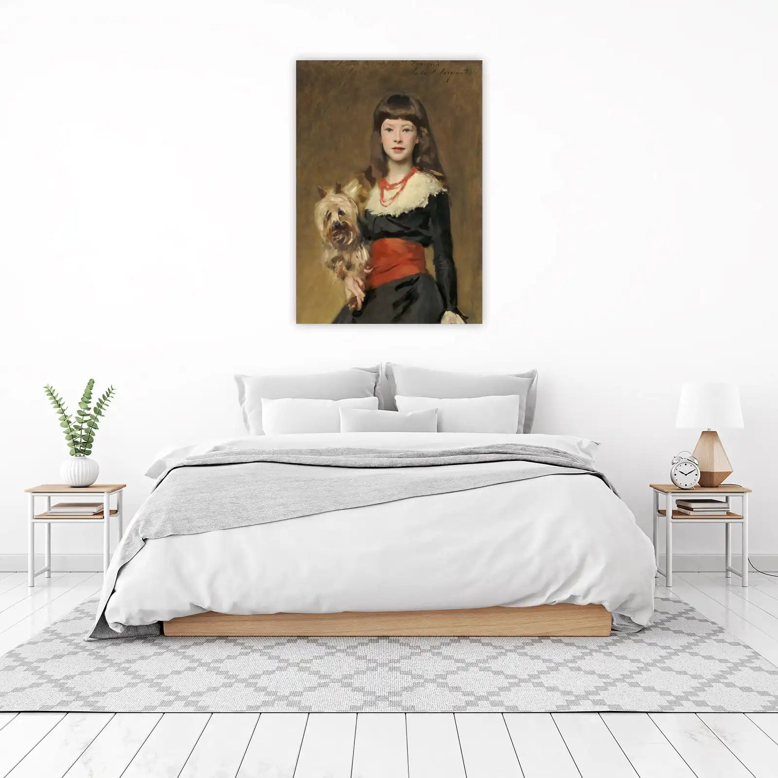 Elegant Portrait of a Young Girl & Dog Wall Art