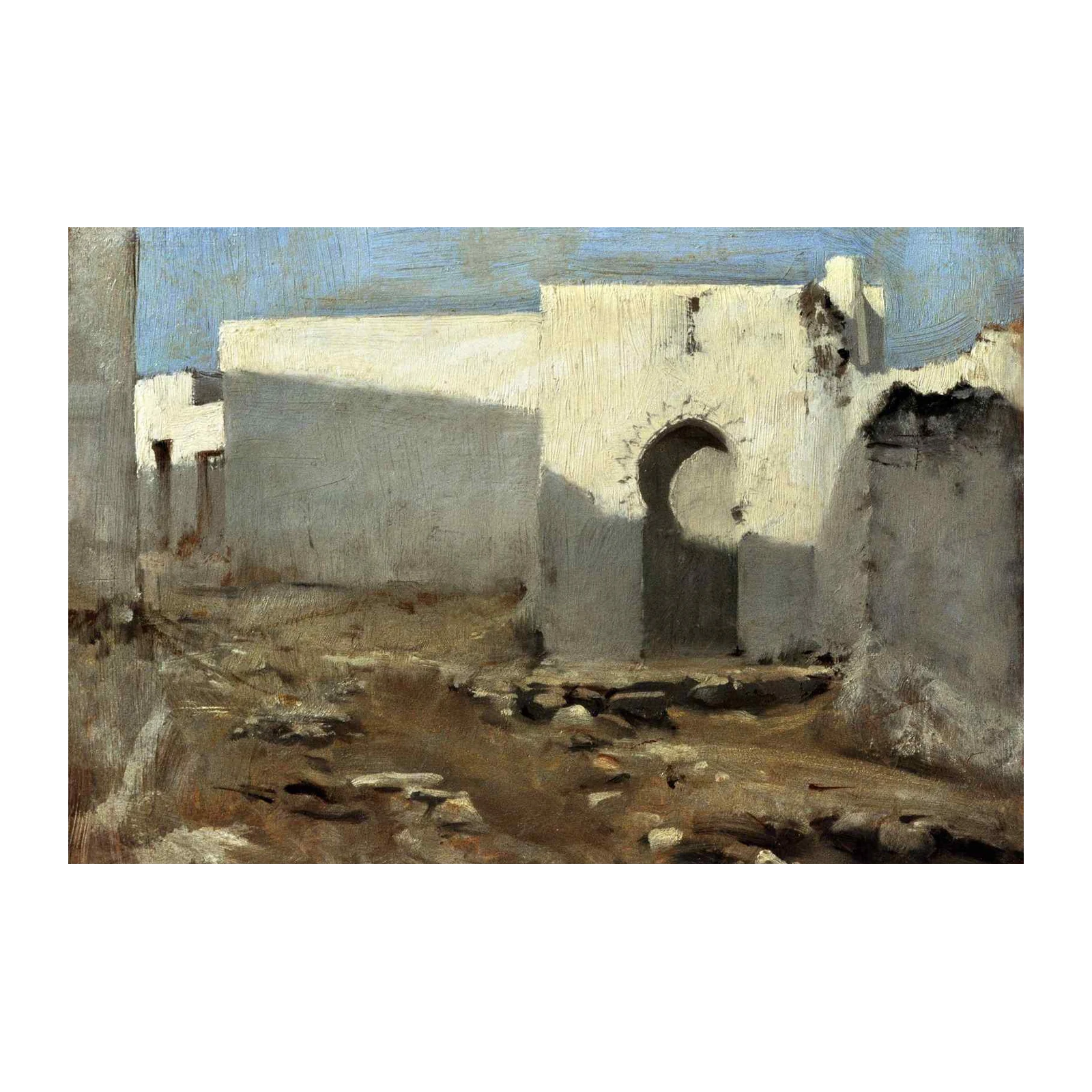Mediterranean Courtyard Oil Painting Wall Art