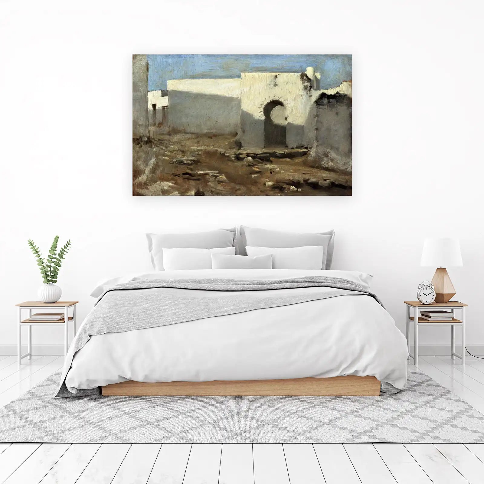 Mediterranean Courtyard Oil Painting Wall Art