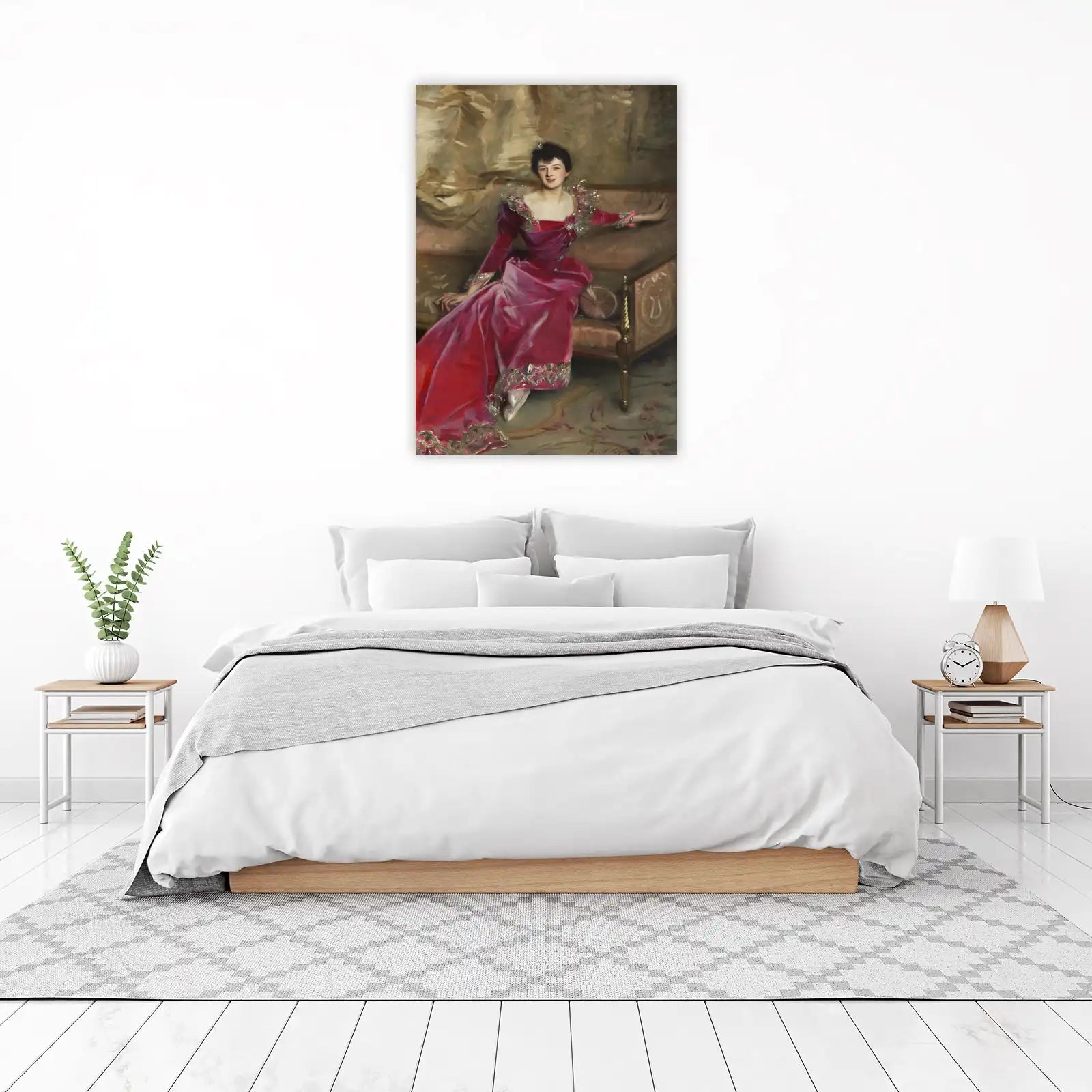 Elegant Woman in Red Dress Wall Art