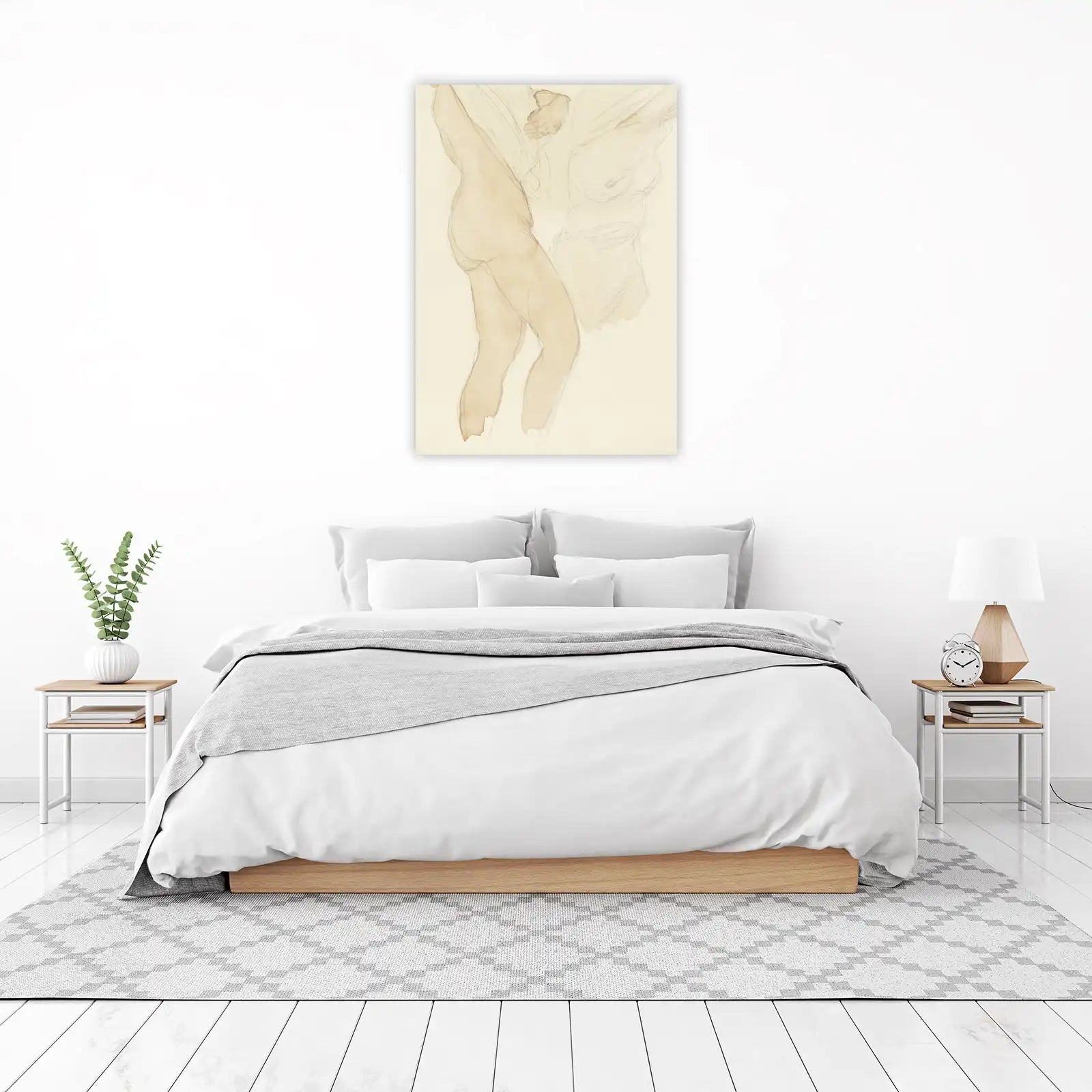 Classical Figure Study Watercolor Wall Art