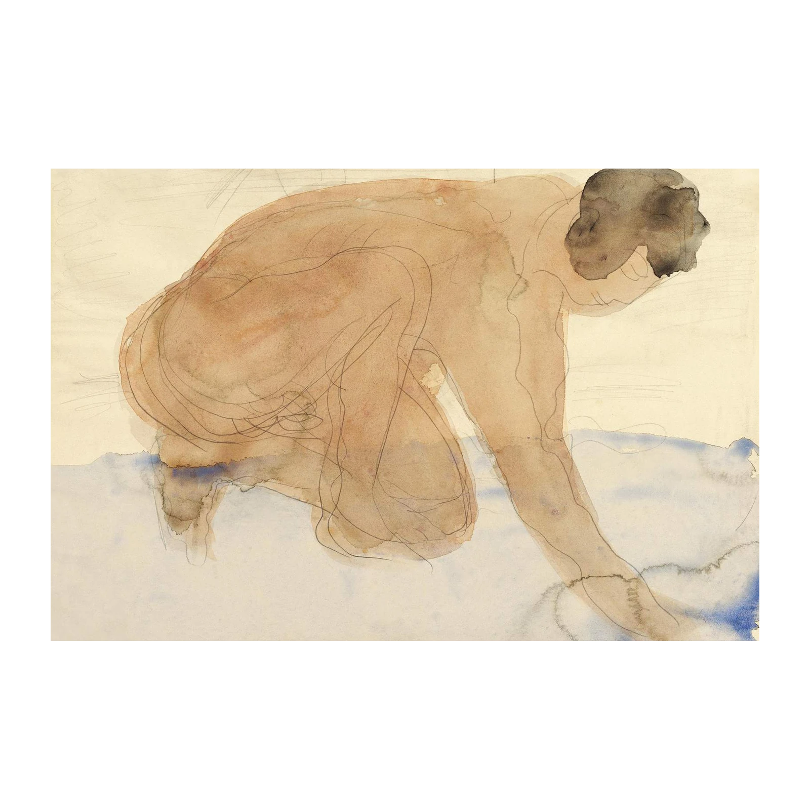 Ethereal Nude Figure Watercolor Wall Art