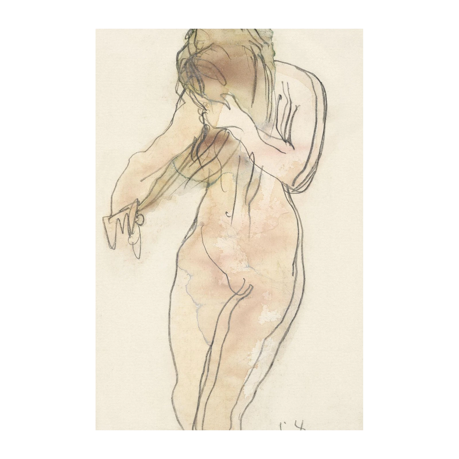 Figurative Nude Sketch Minimalist Wall Art
