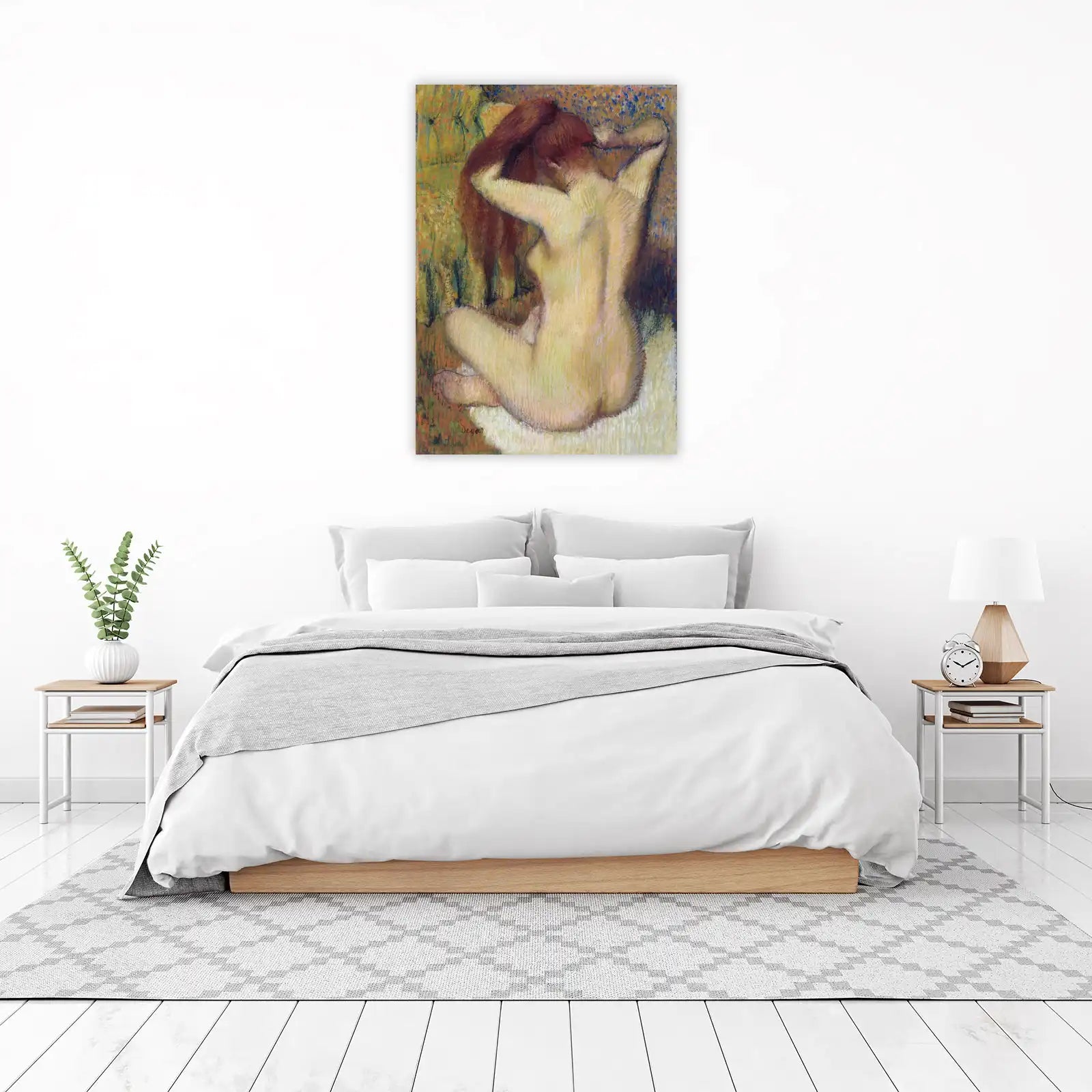Impressionist Nude Bathing Pastel Wall Art