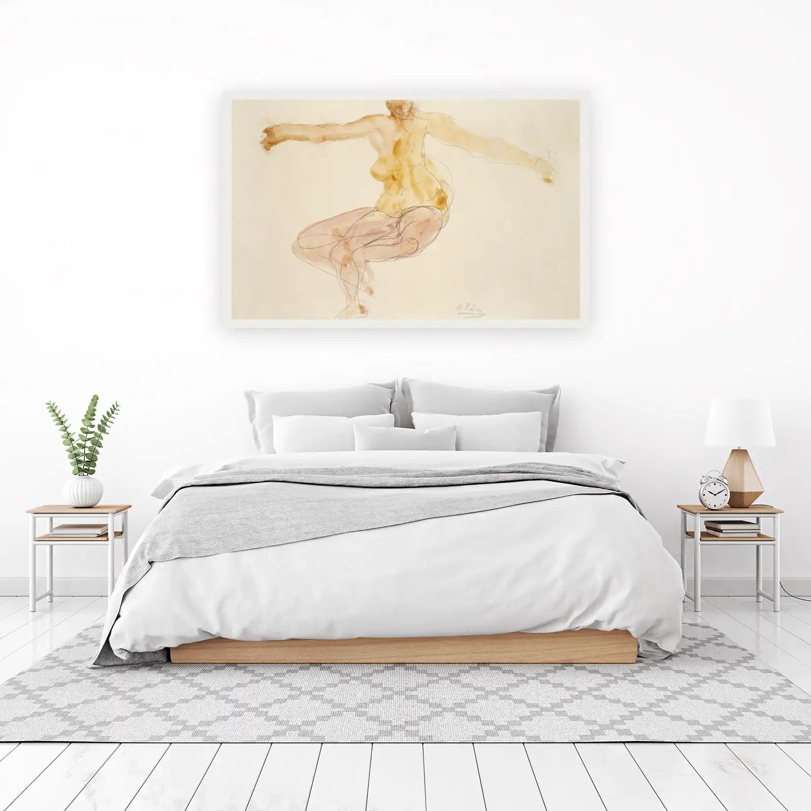 Ethereal Nude Dancer Watercolor Wall Art