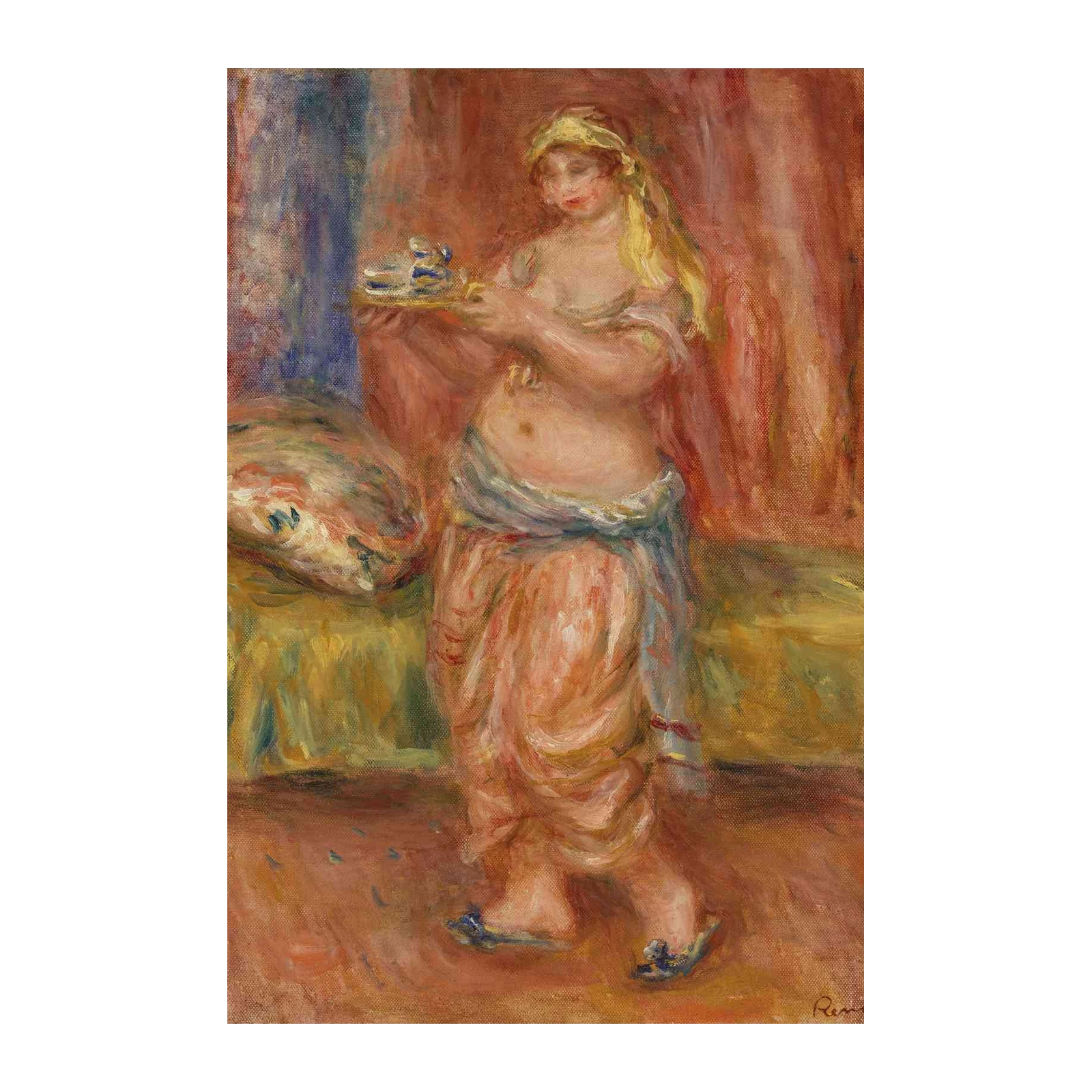 Renoir Odalisque Woman with Tea Wall Art