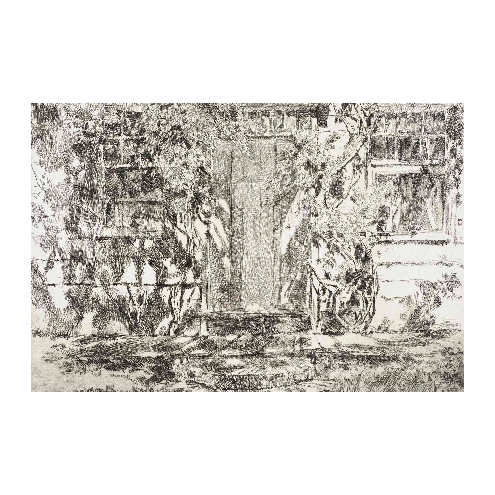 Enchanting Garden Door Etching Wall Art