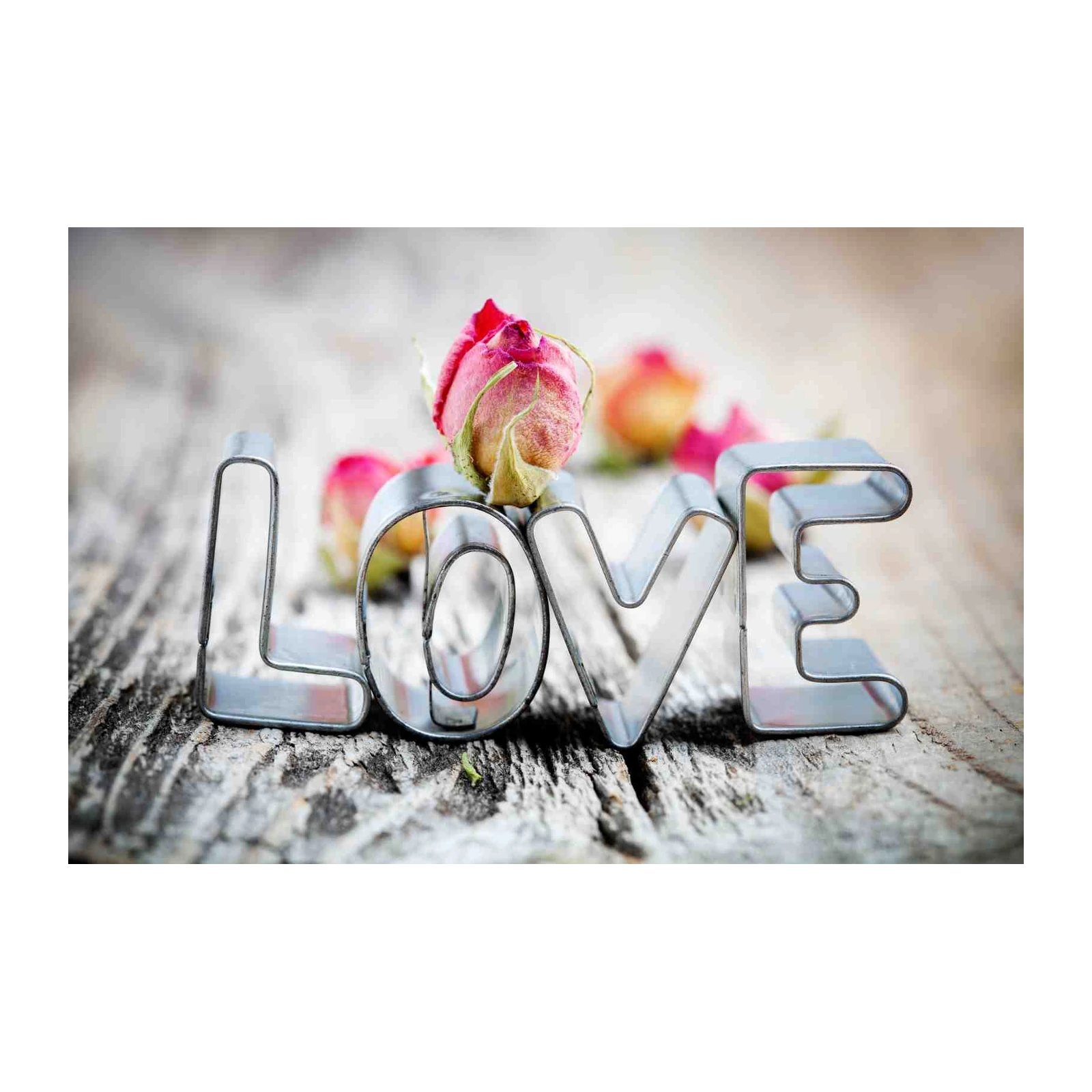 Romantic "LOVE" & Roses Wall Art