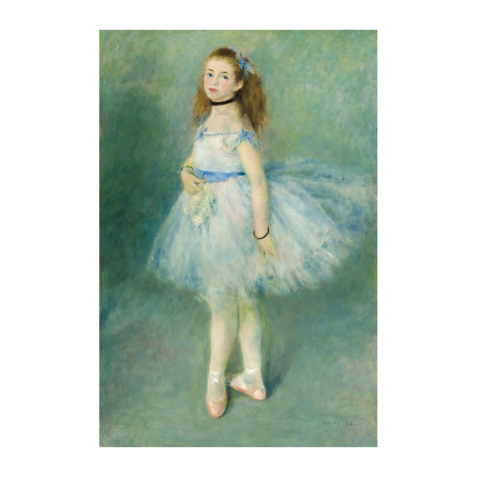 Ballet Dancer Girl Tutu Blue Ribbon Wall Art