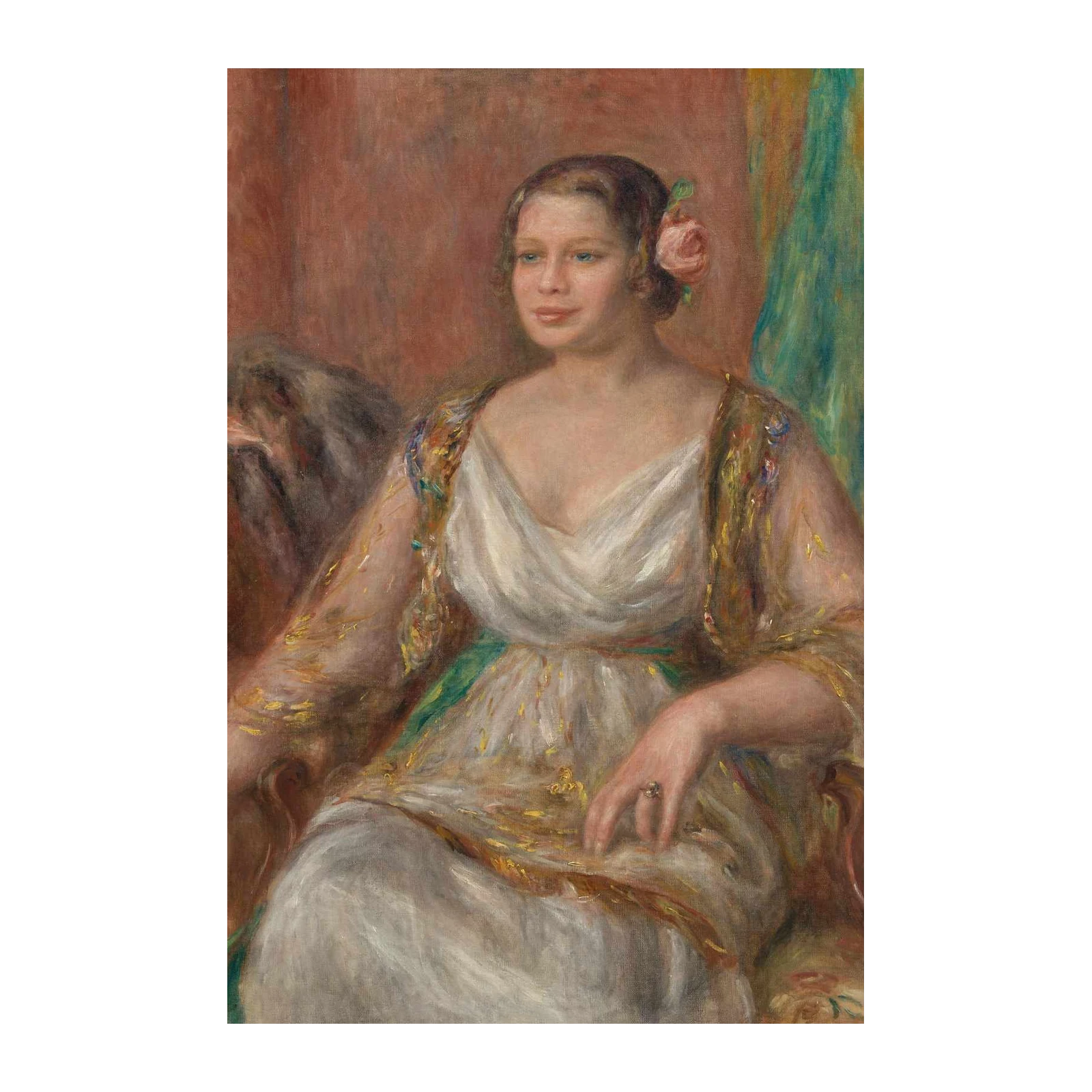 Elegant Woman Portrait Renoir Style Wall Art