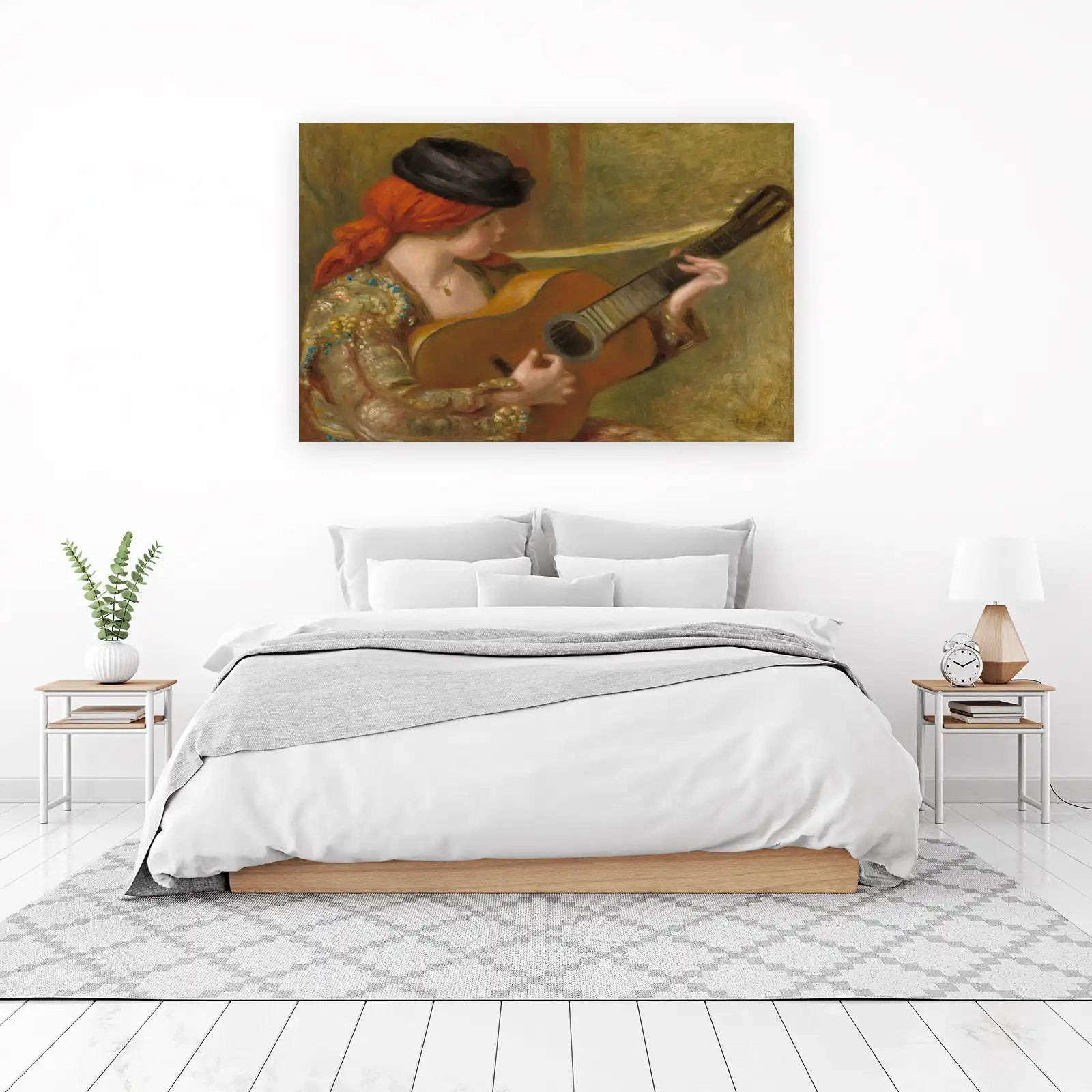 Woman Playing Guitar Impressionist Wall Art