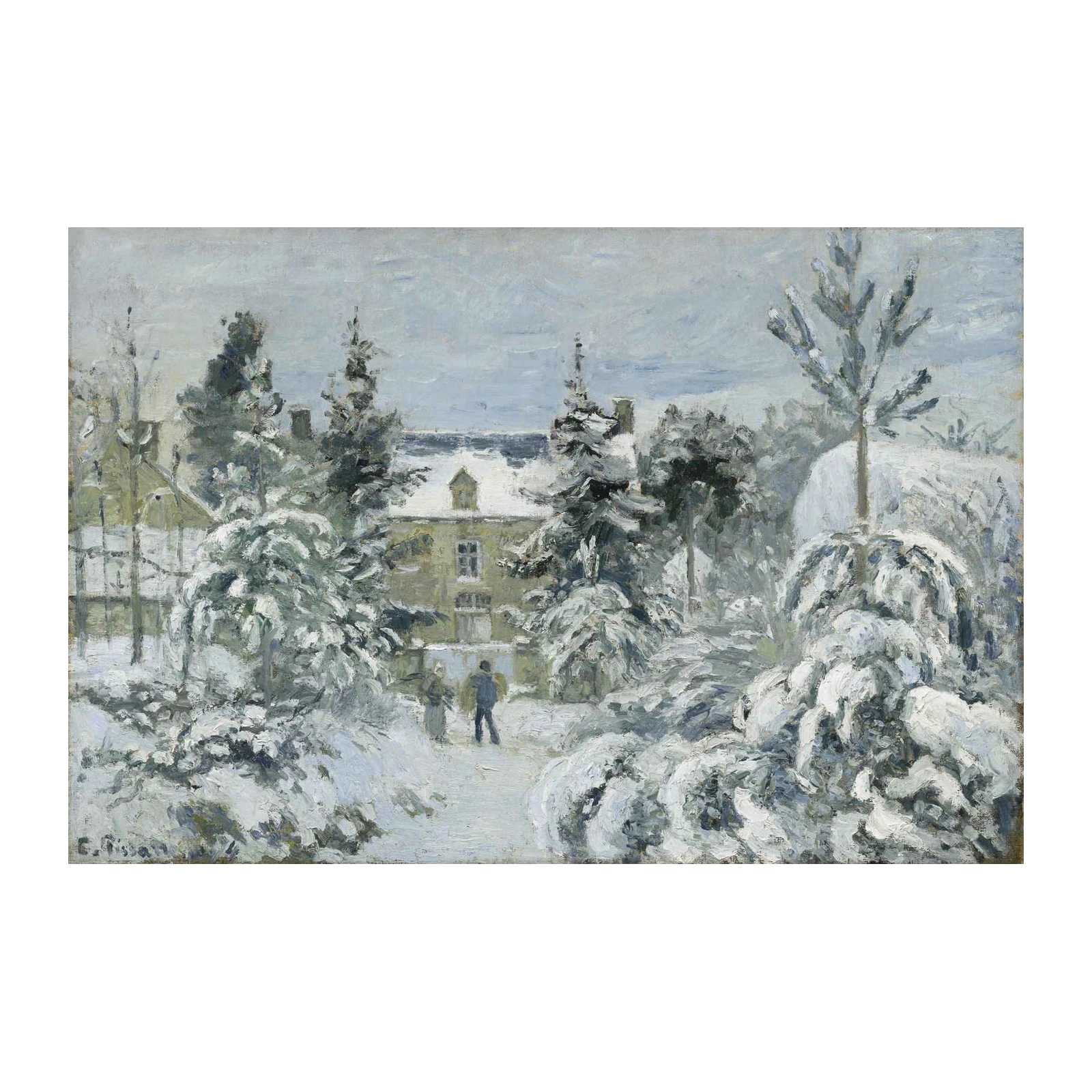 Serene Snowy Landscape Impressionist Wall Art