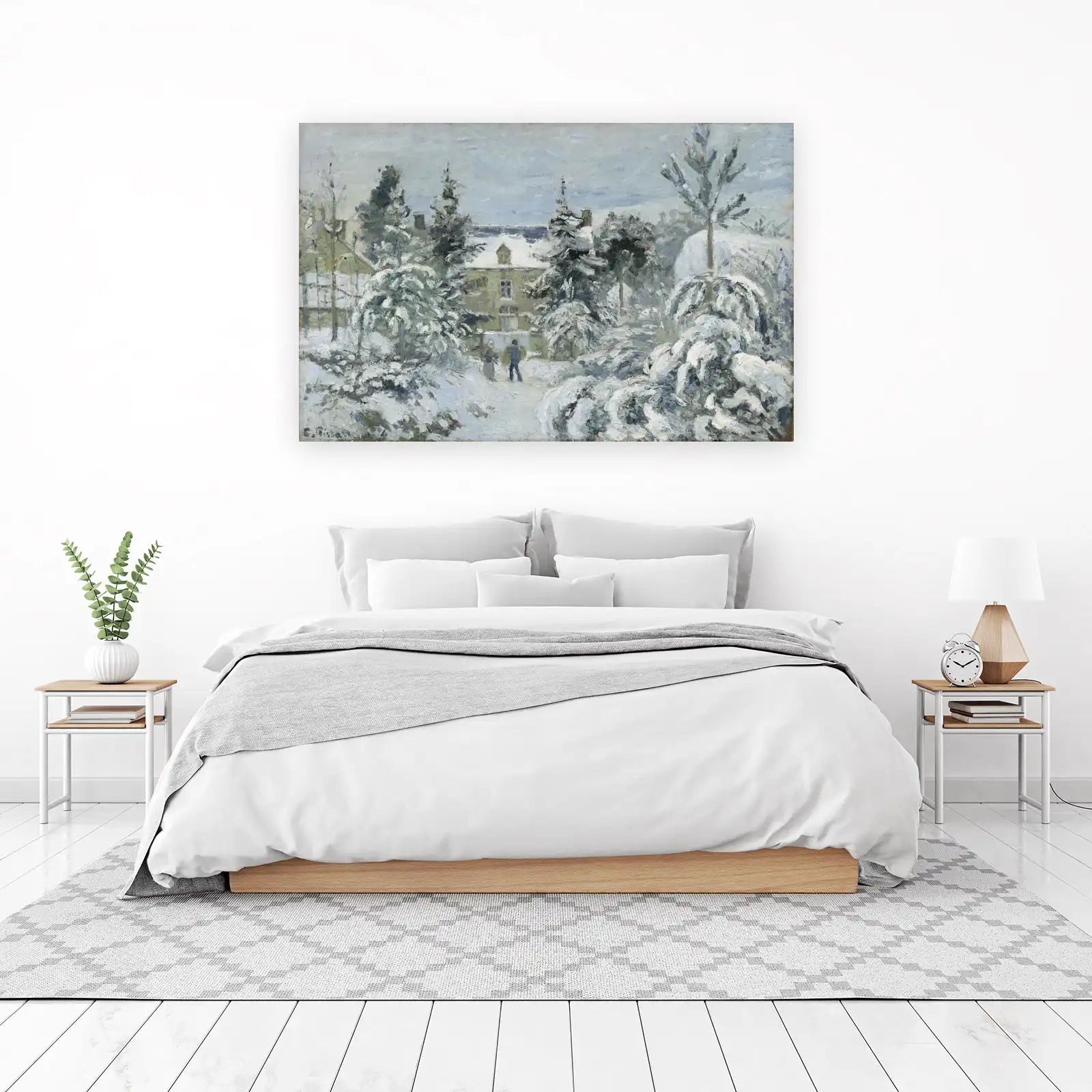 Serene Snowy Landscape Impressionist Wall Art