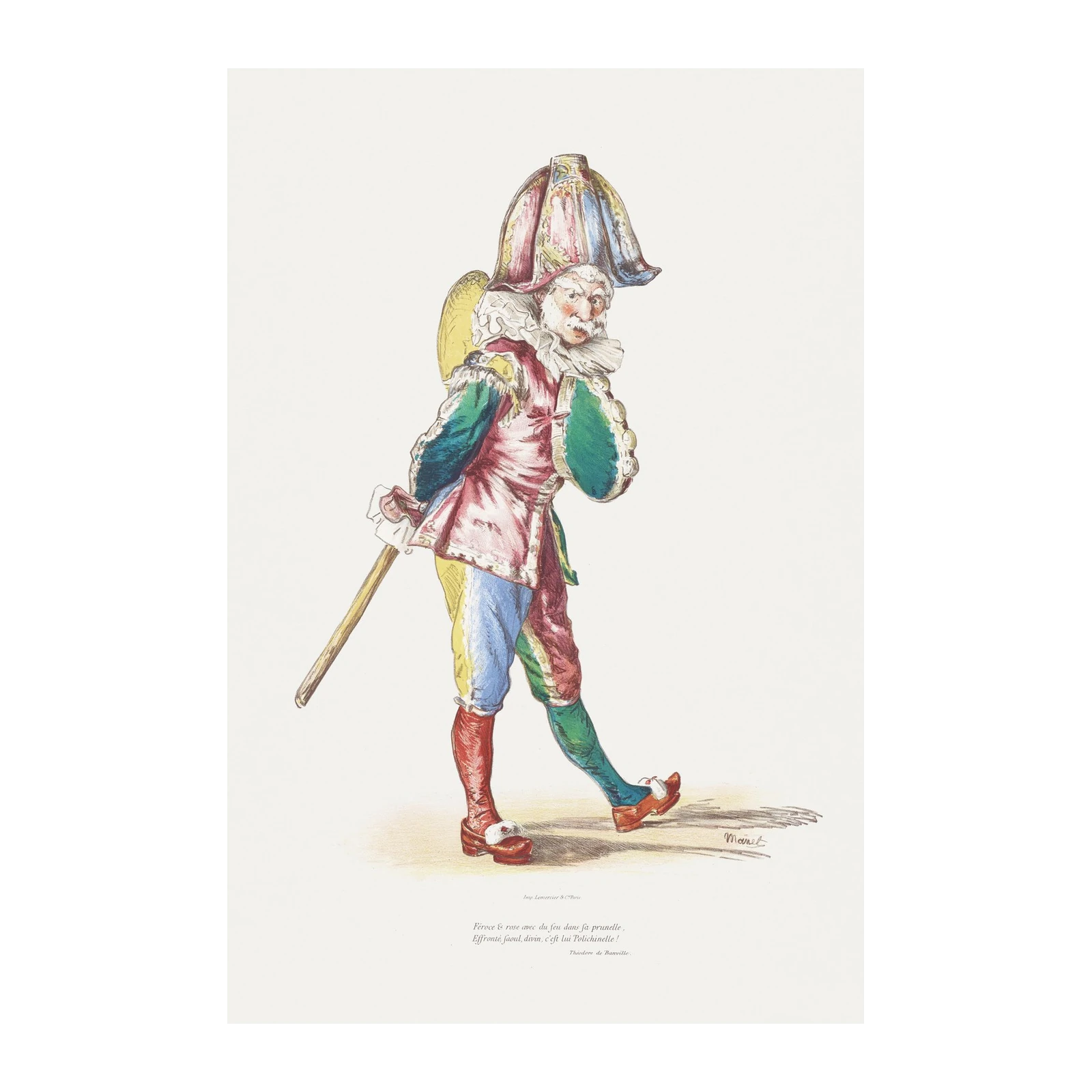 Vintage Polichinelle Character Wall Art