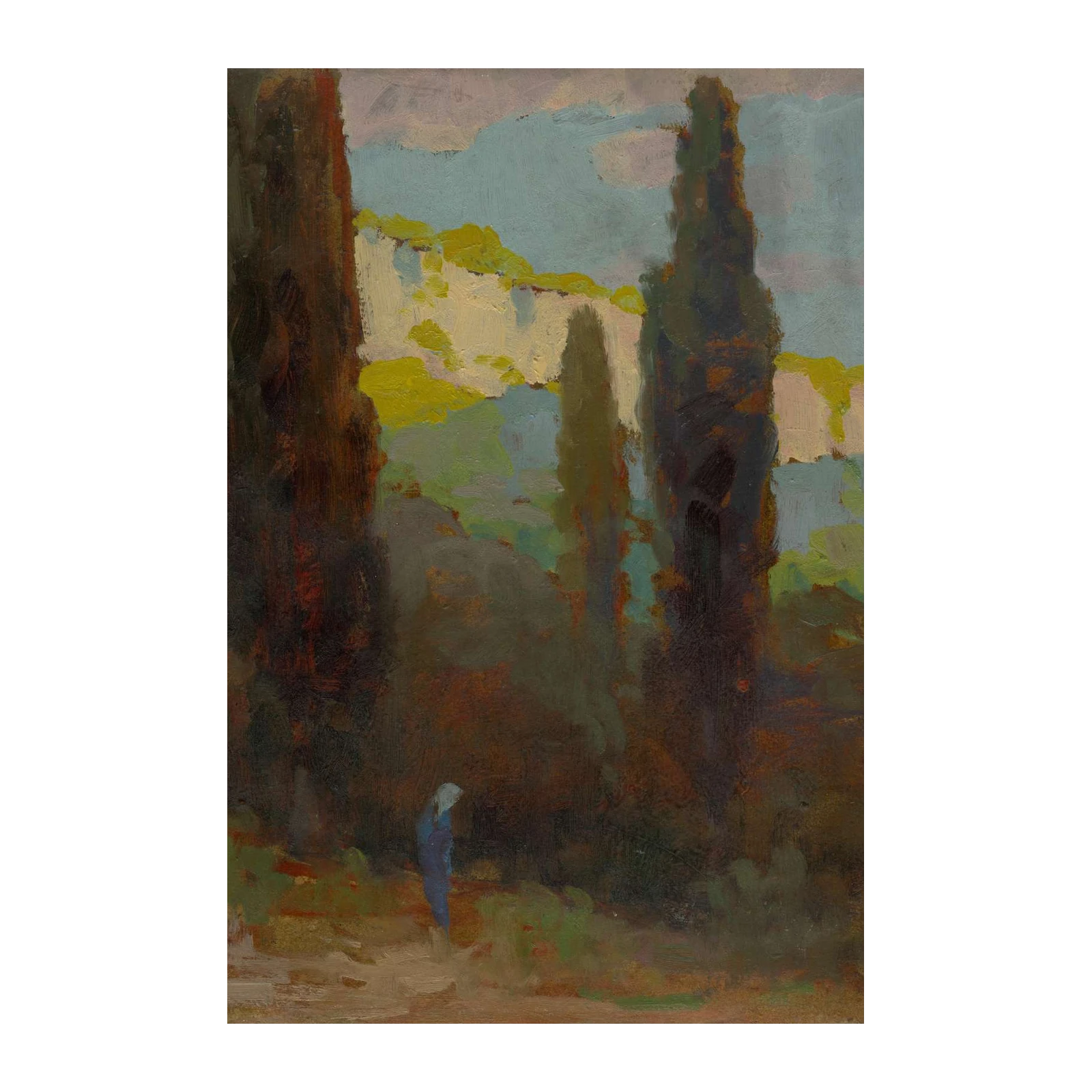Serene Cypress Grove Landscape Wall Art