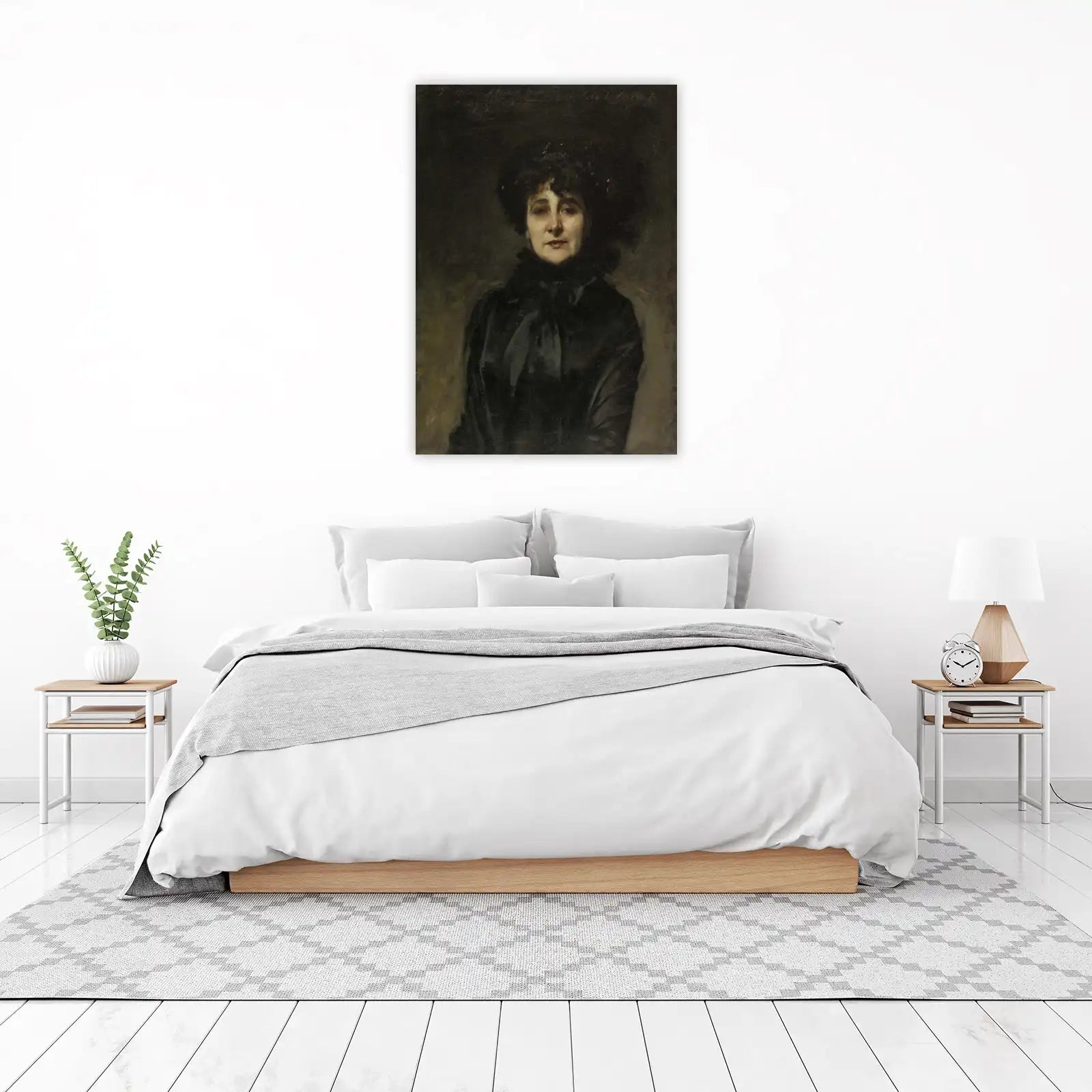 Elegant Woman Portrait Antique Wall Art