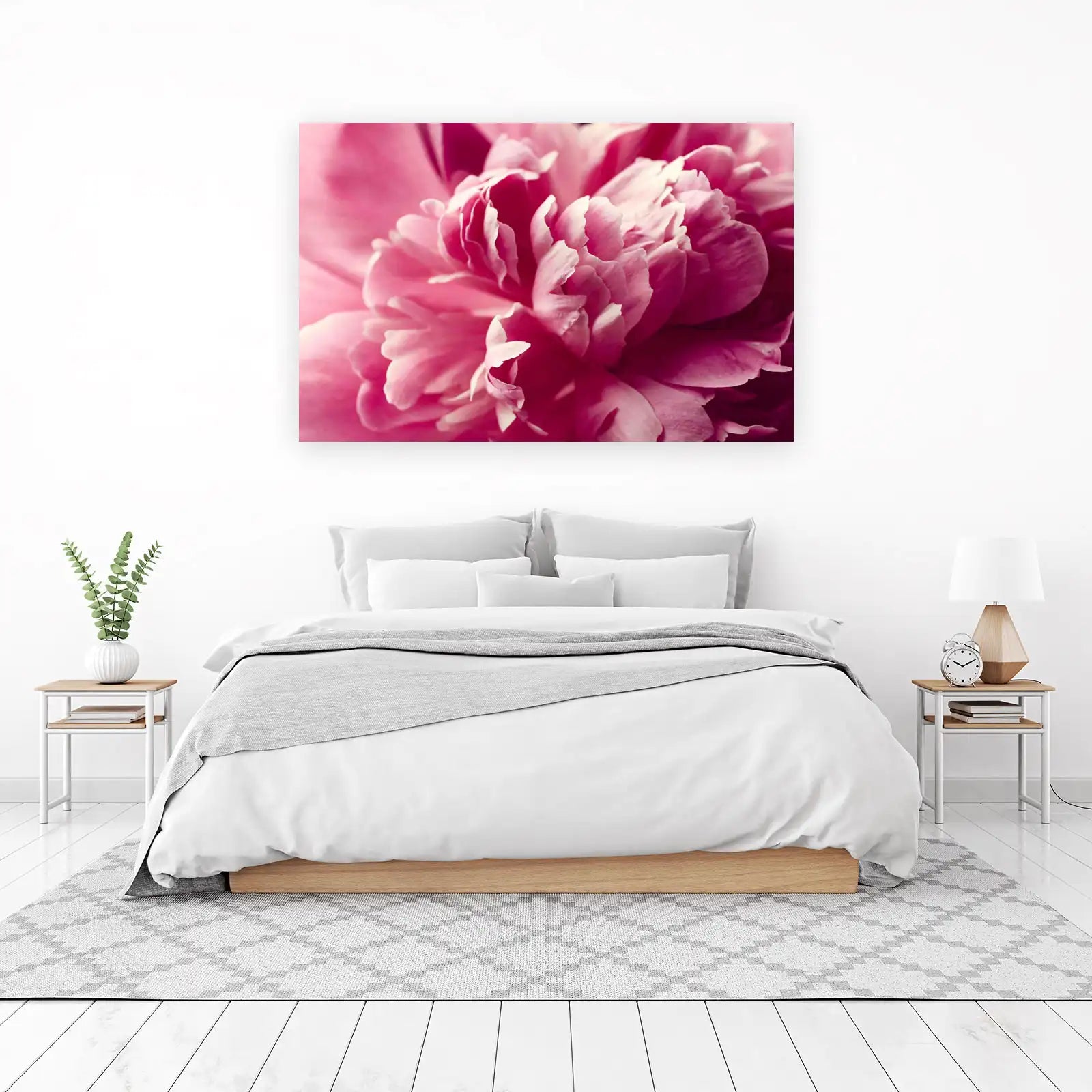 Vibrant Pink Peony Floral Wall Art