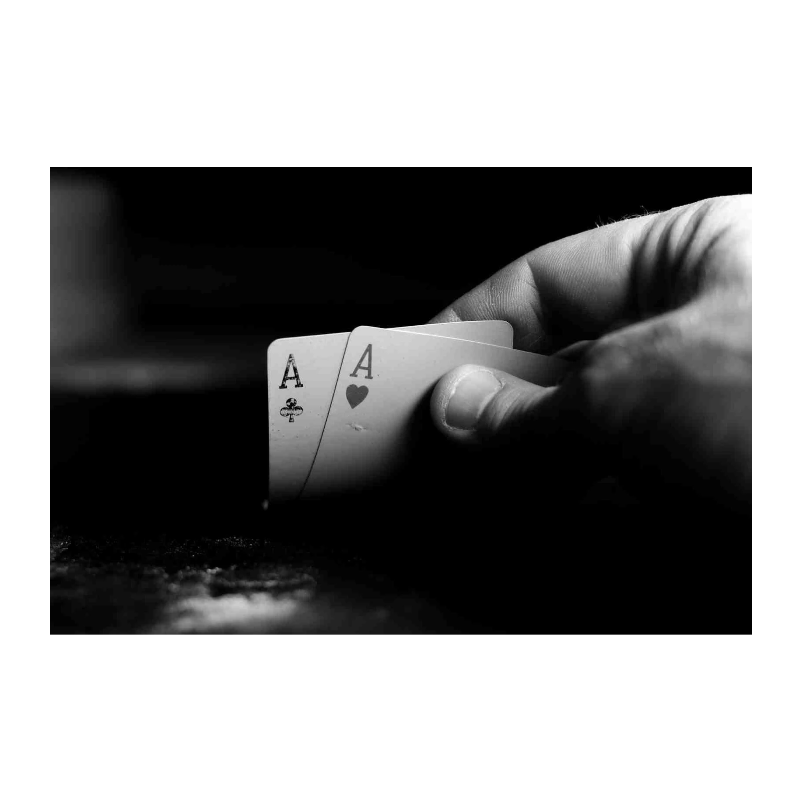 Lucky Aces Poker Black and White Wall Art