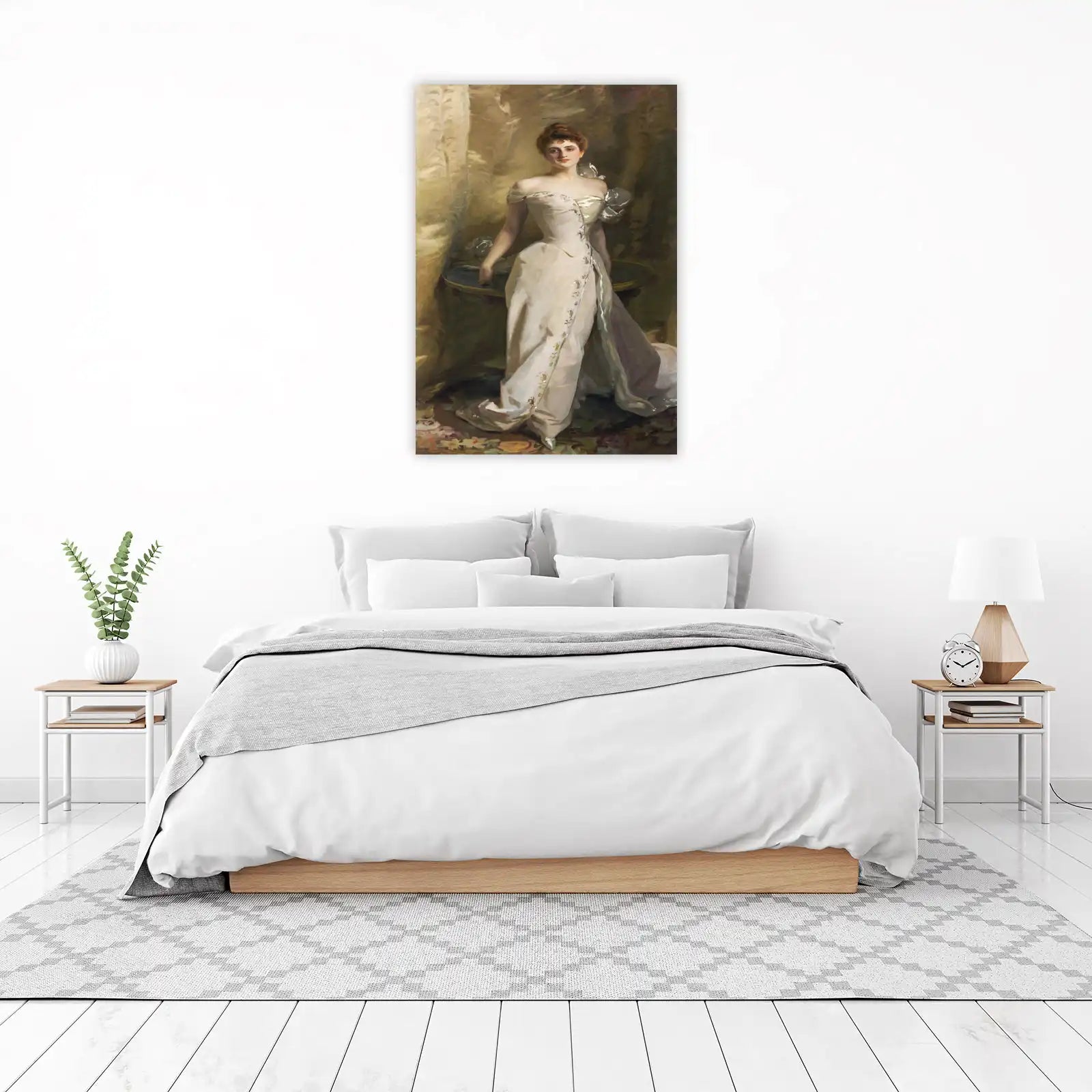 Elegant Lady Portrait on Golden Wall Art