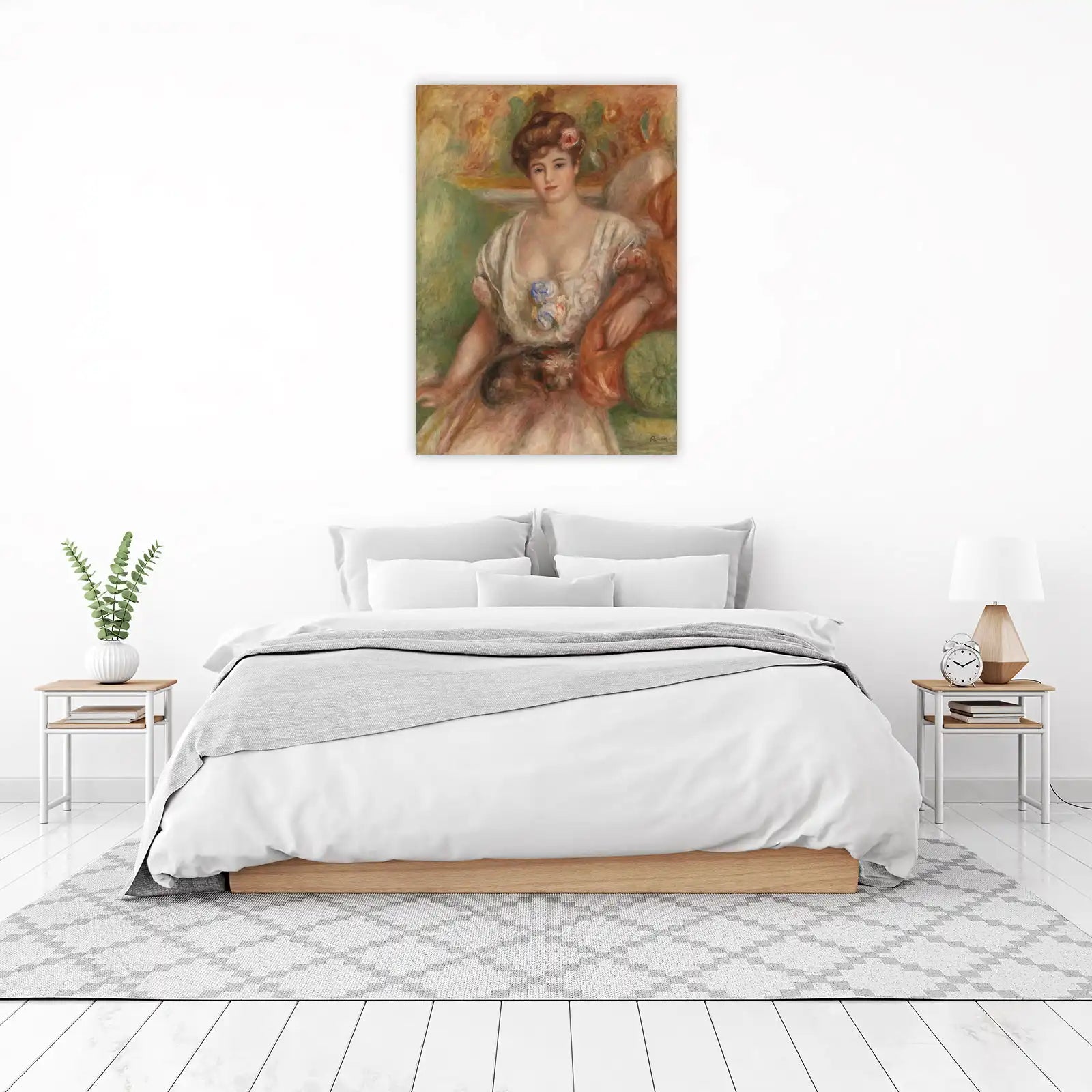 Elegant Lady with Dog Oil Painting Wall Art