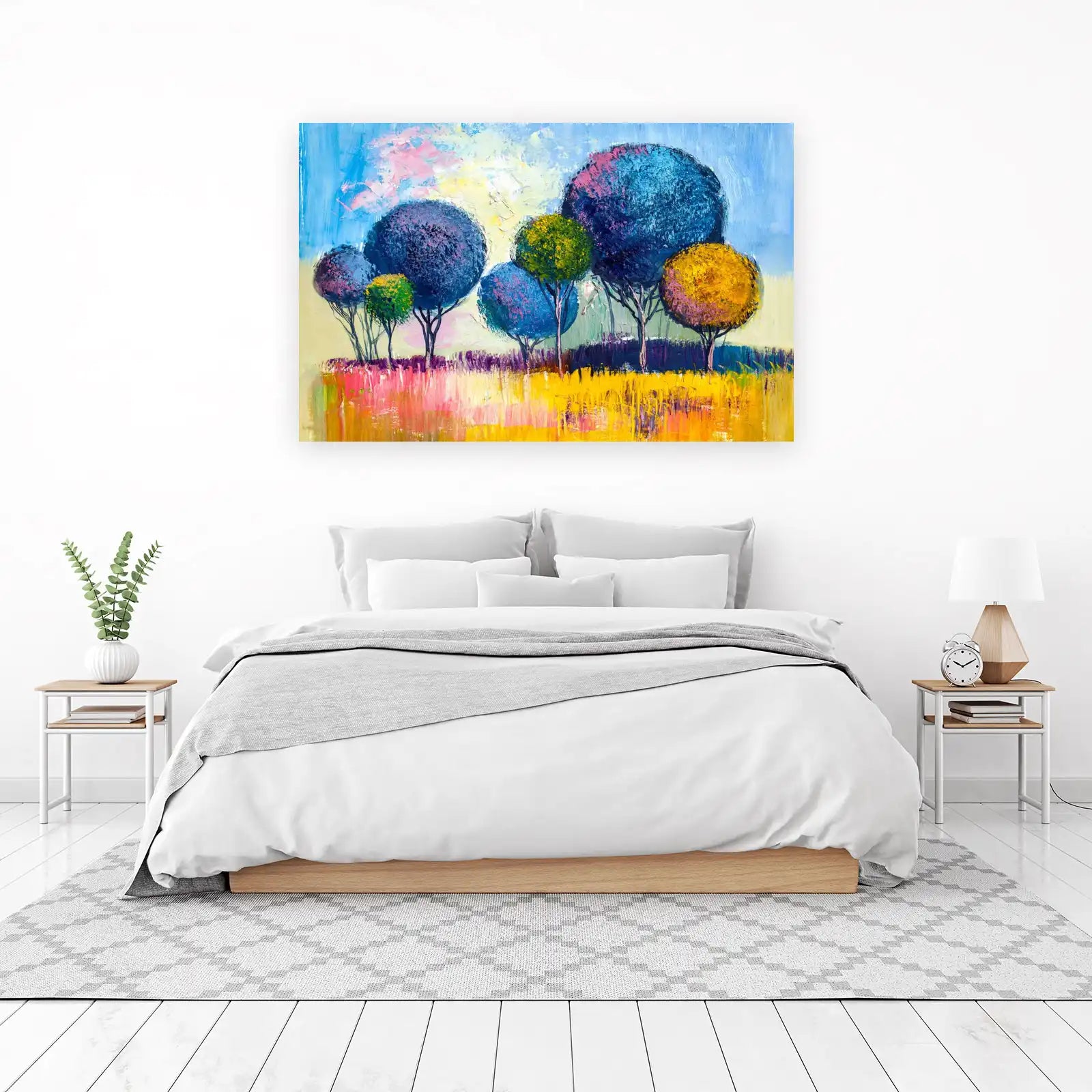 Vibrant Textured Trees Wall Art