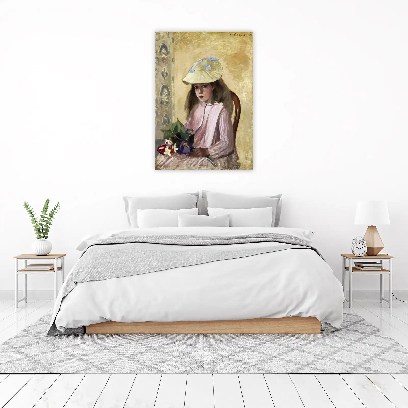Impressionist Girl with Flowers Wall Art