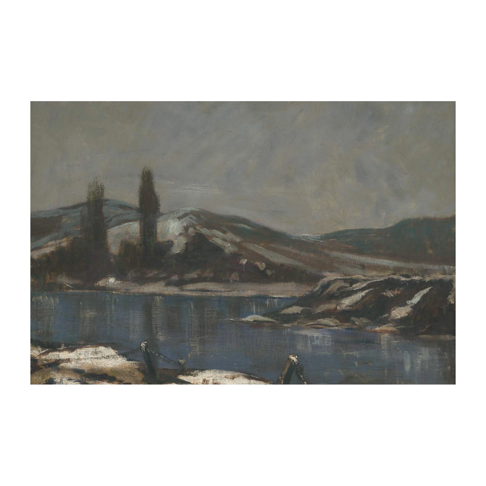Moody Landscape Lake Trees Wall Art