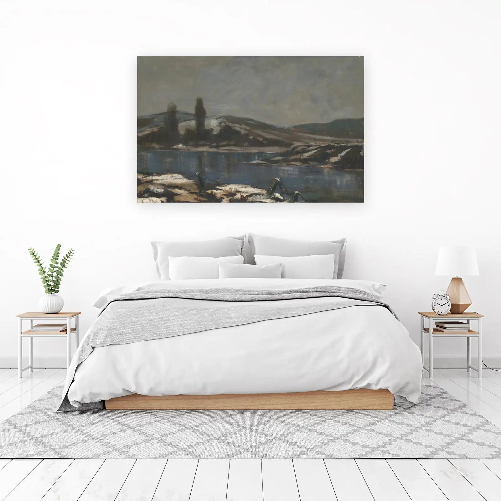 Moody Landscape Lake Trees Wall Art