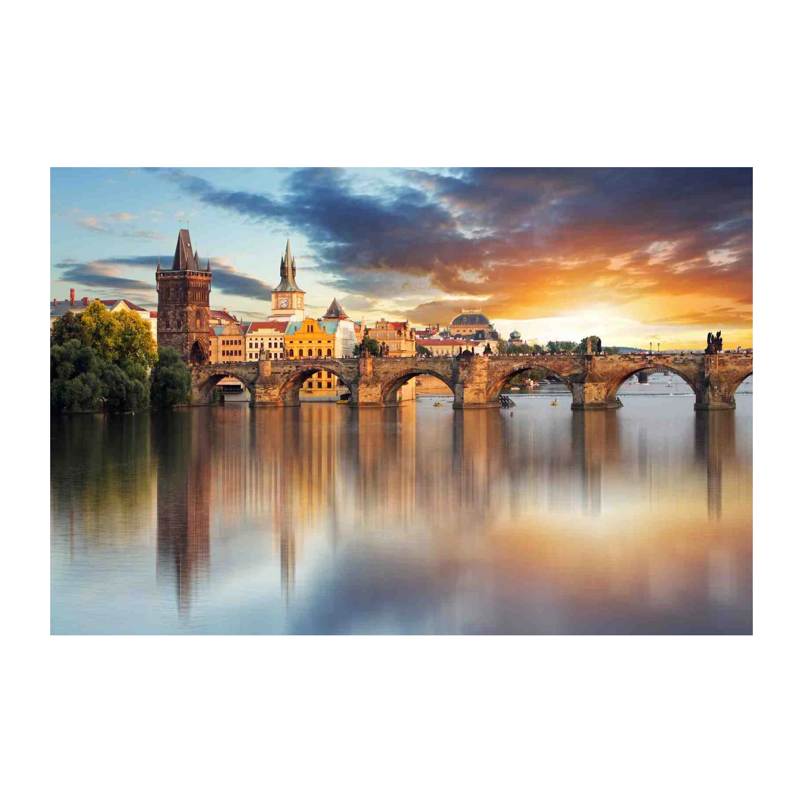 Prague Charles Bridge Sunset Wall Art