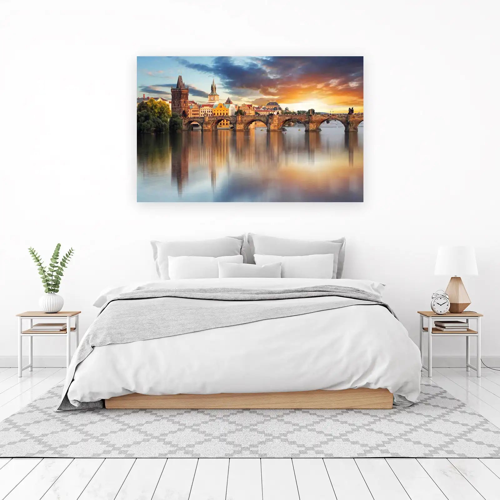 Prague Charles Bridge Sunset Wall Art