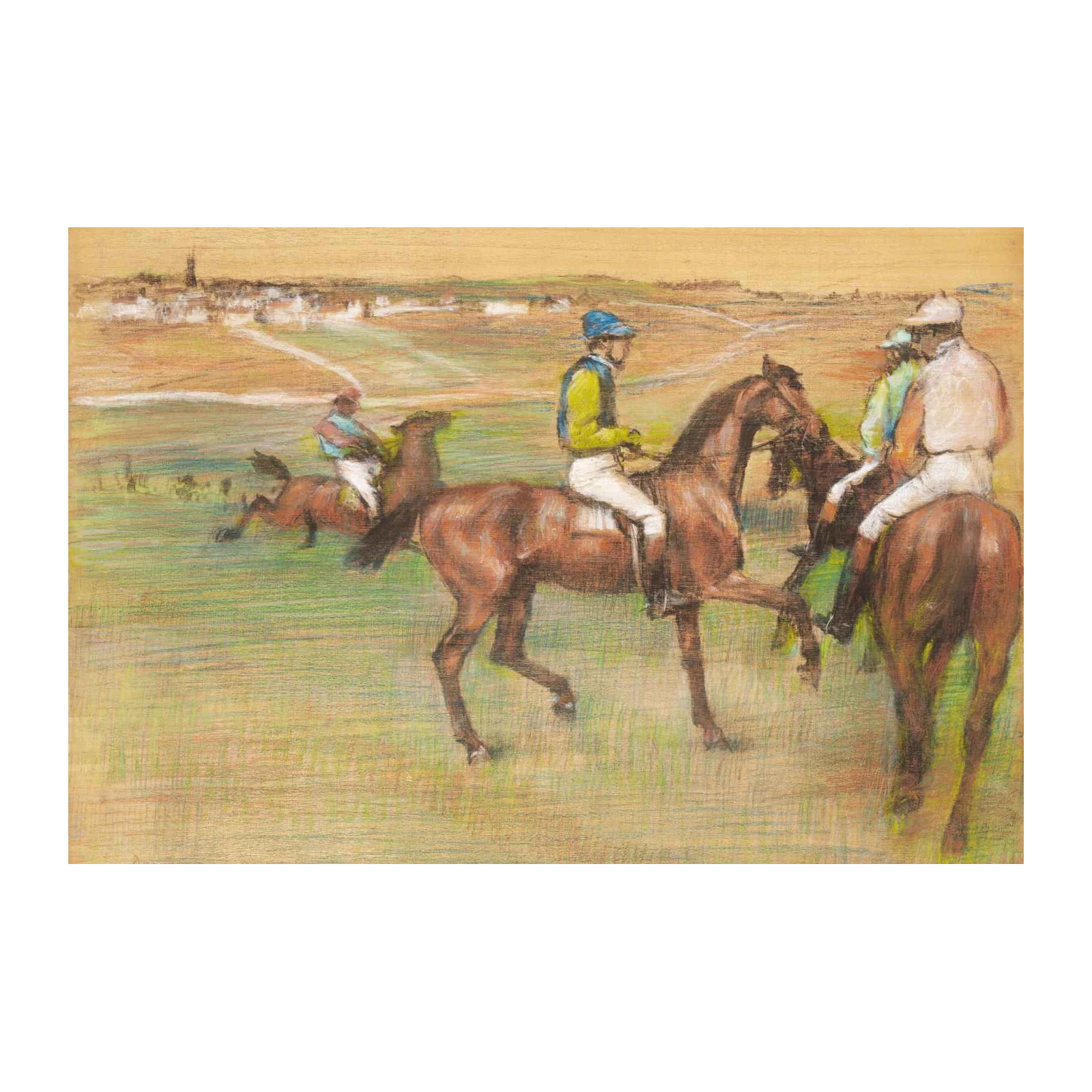 Jockeys and Horses Landscape Wall Art