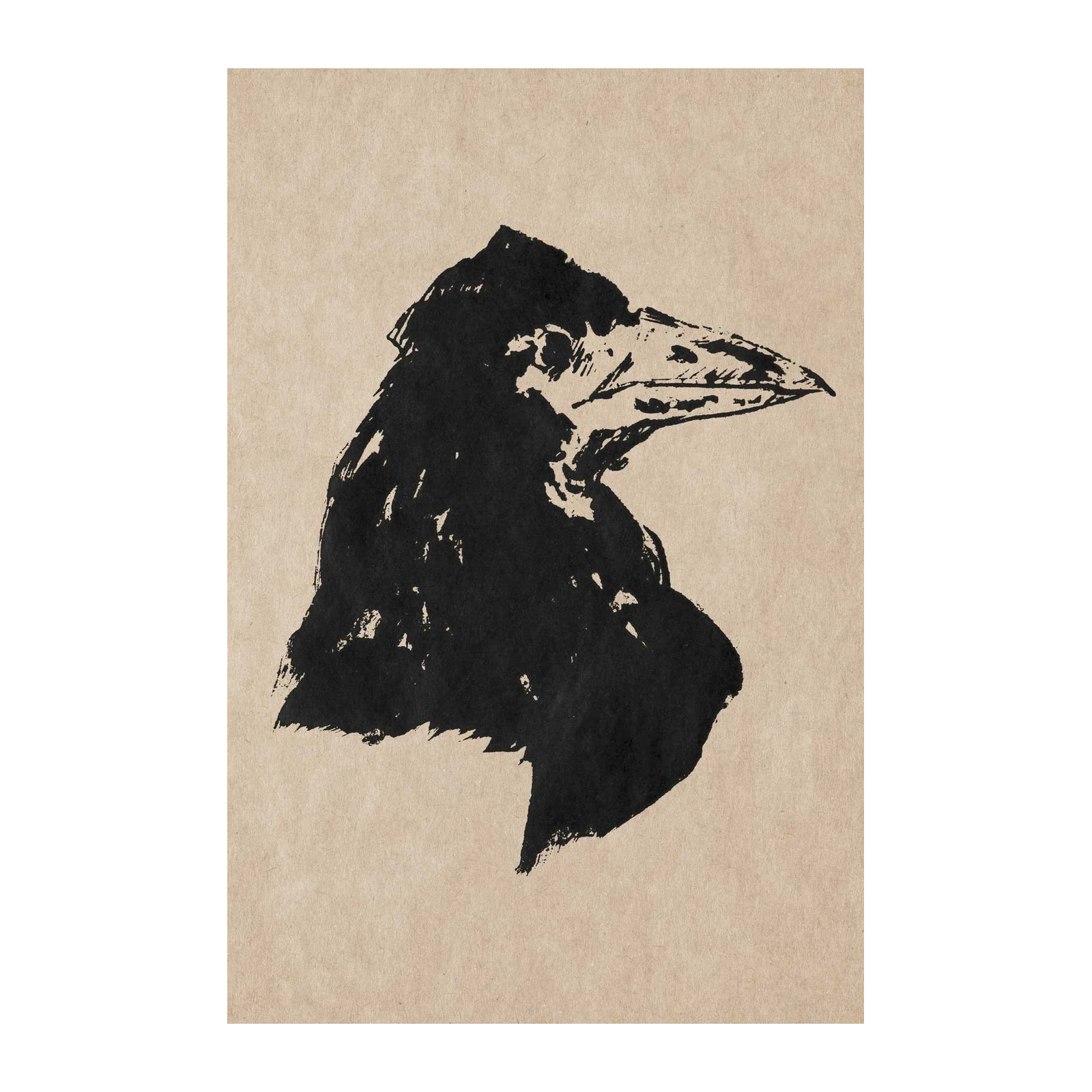 Mysterious Crow Head Minimalist Art Wall Art