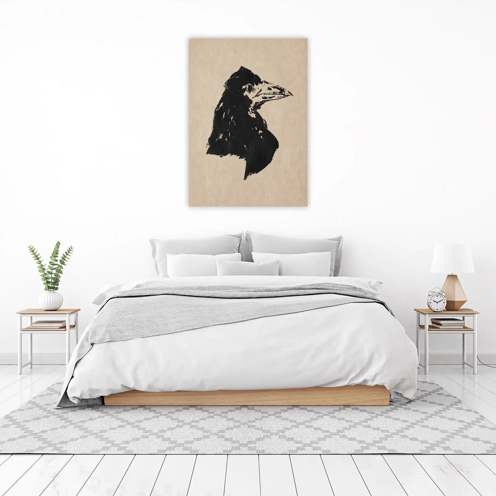 Mysterious Crow Head Minimalist Art Wall Art