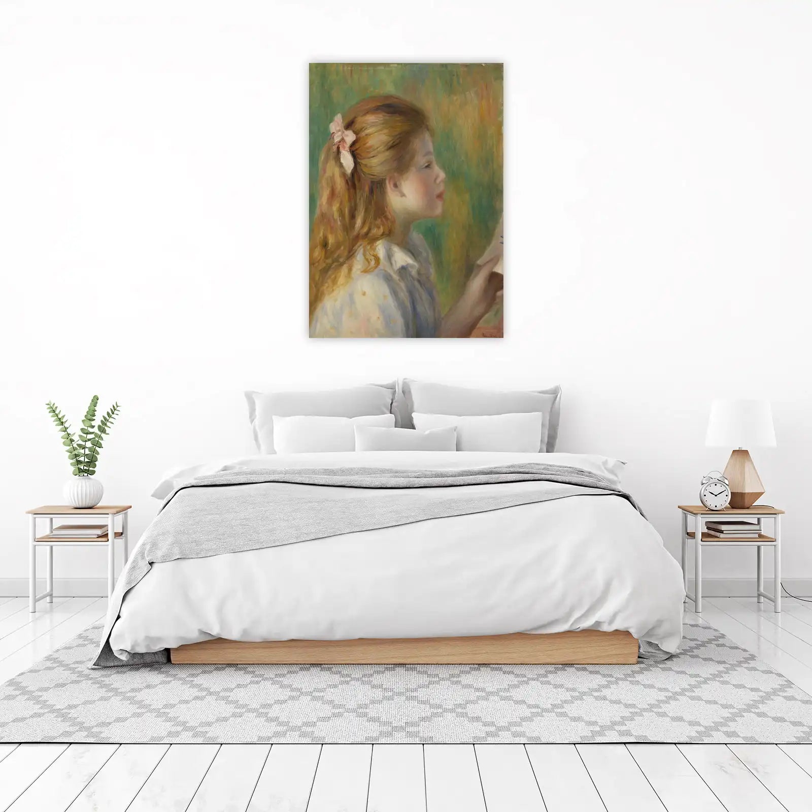 Girl with Flower Hair Elegant Wall Art